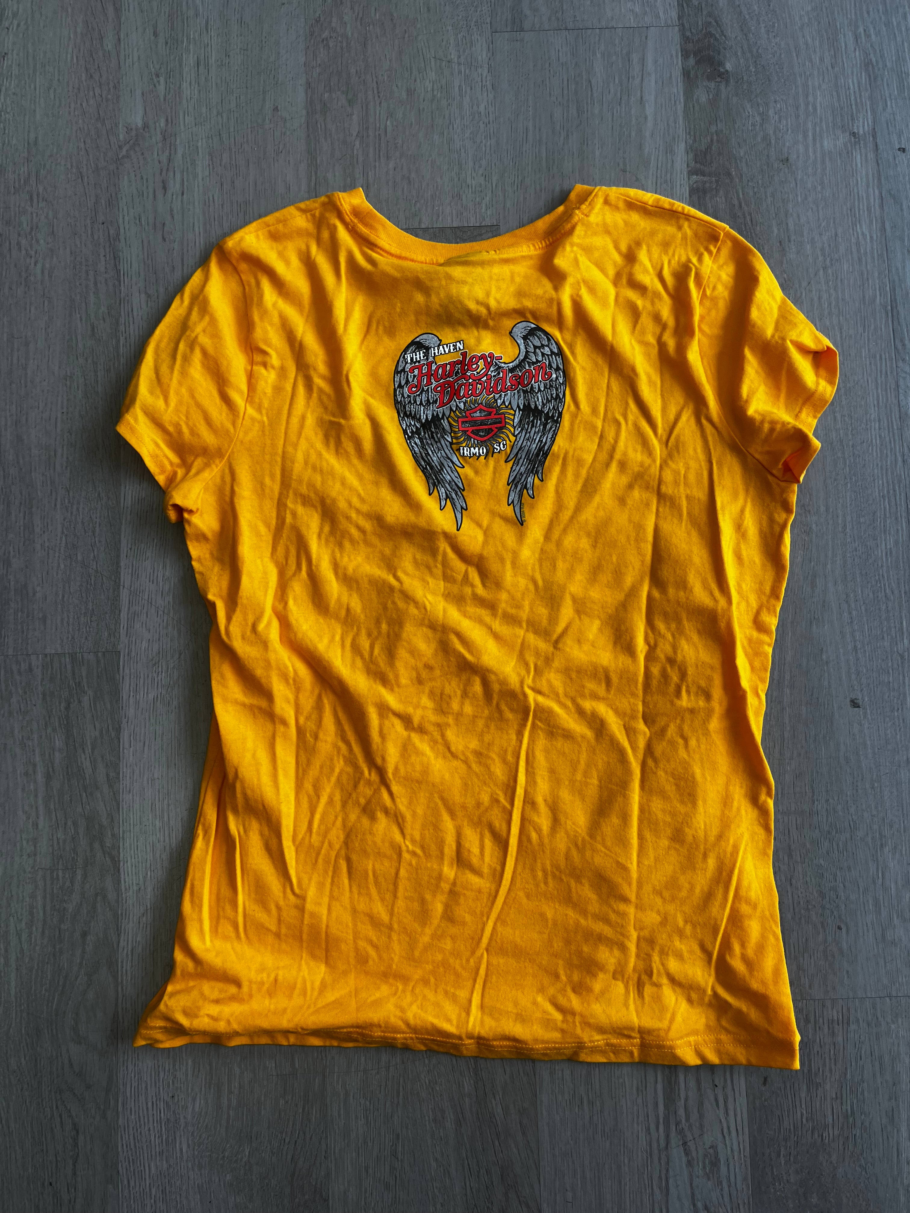 Women’s Yellow Harley Davidson Tee