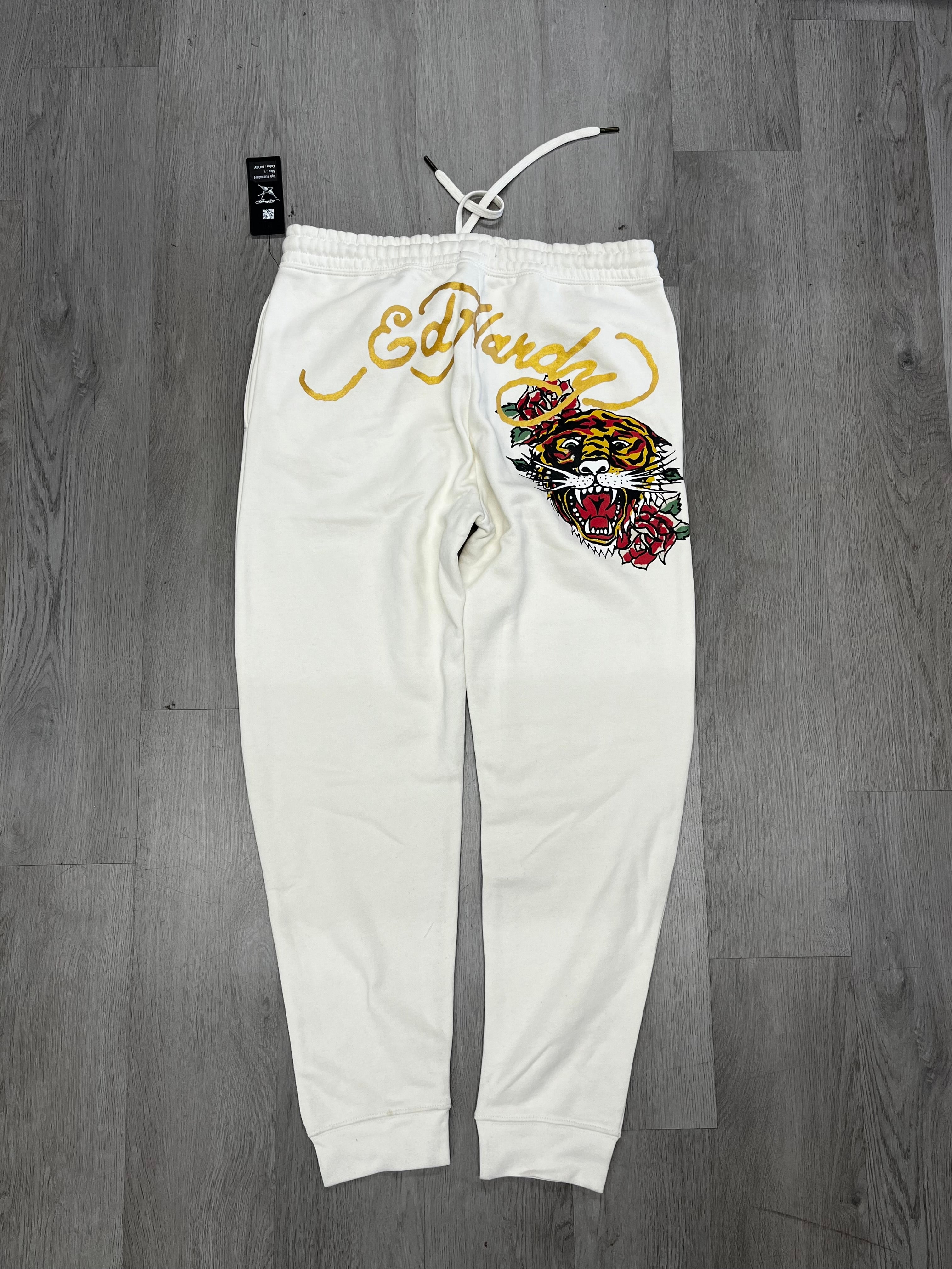 Women’s Ed Hardy Tiger Rose Ivory Sweatpants