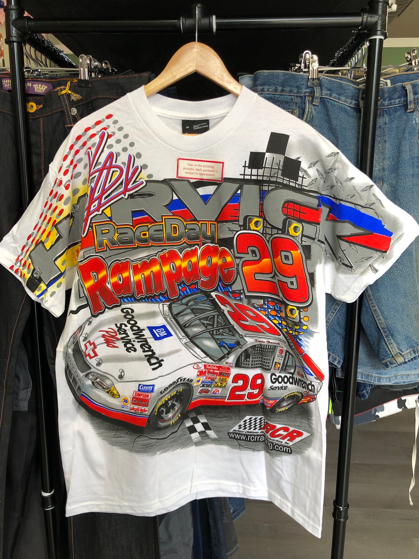 Vintage Kevin Harvick Raceday Rampage Ready To Run All Over Print NASCAR Tee