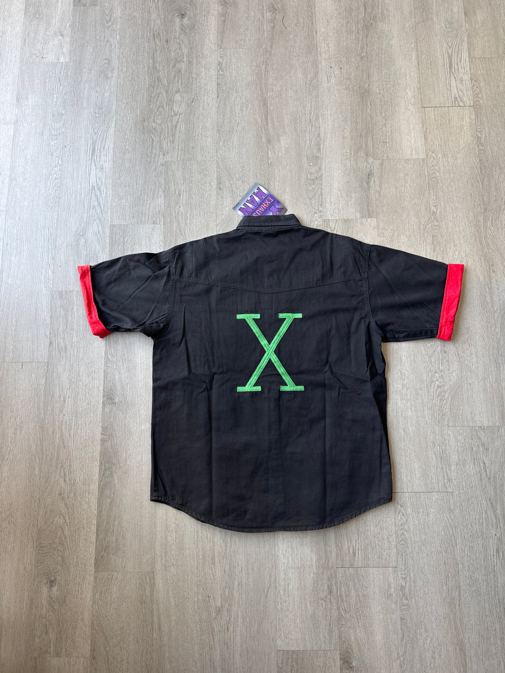 Vintage 90s Exhaust Malcolm X Embroidered Button Up Shirt