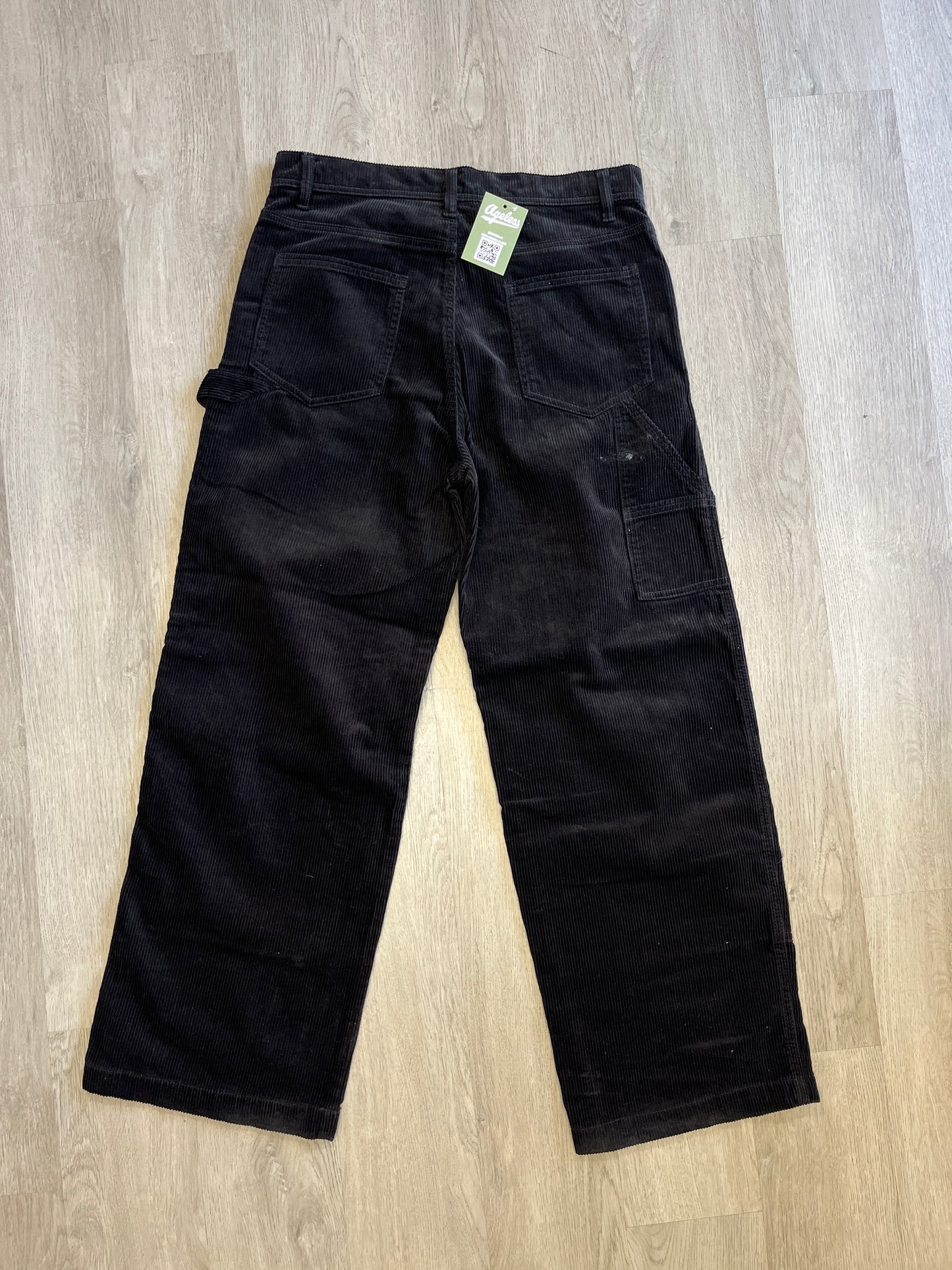 Black Corduroy Double Knee Pants