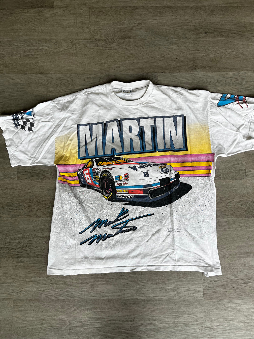 Vintage 1990s Mark Martin NASCAR Ford Thunderbird Race Car Tee