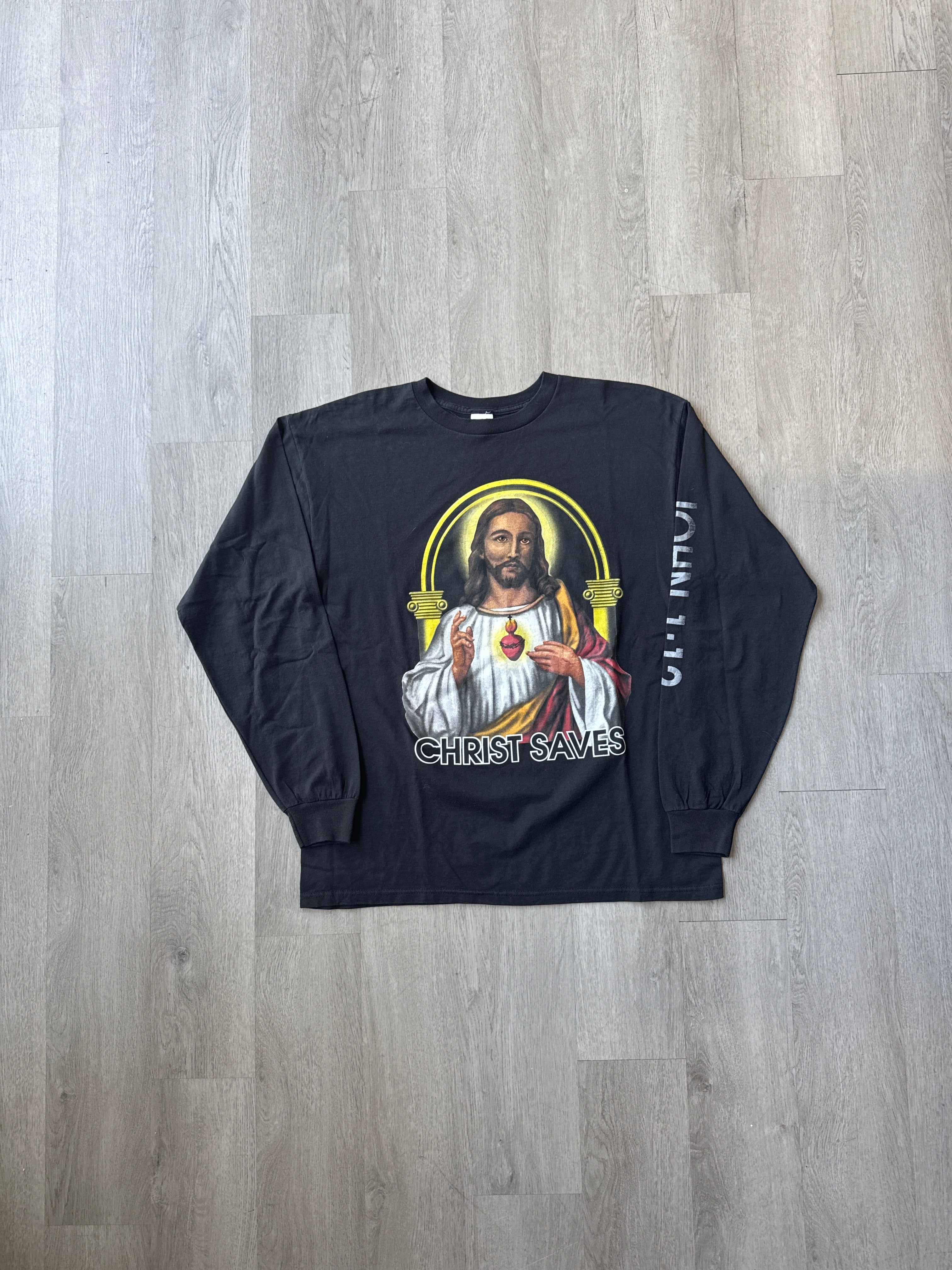 Vintage 90s Christ Saves John 1:12 Long Sleeve