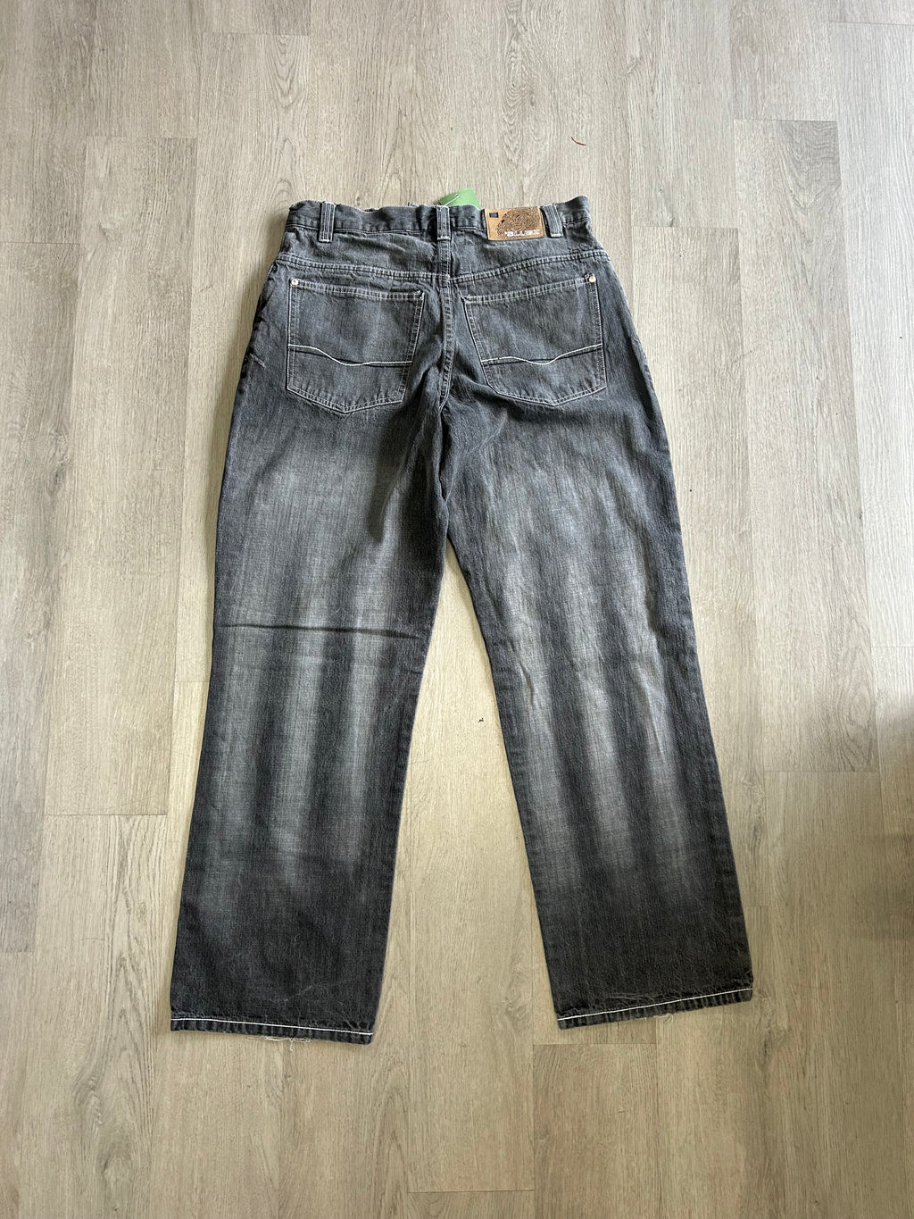Bluez Right Knee Patch Black Faded Wash Jeans