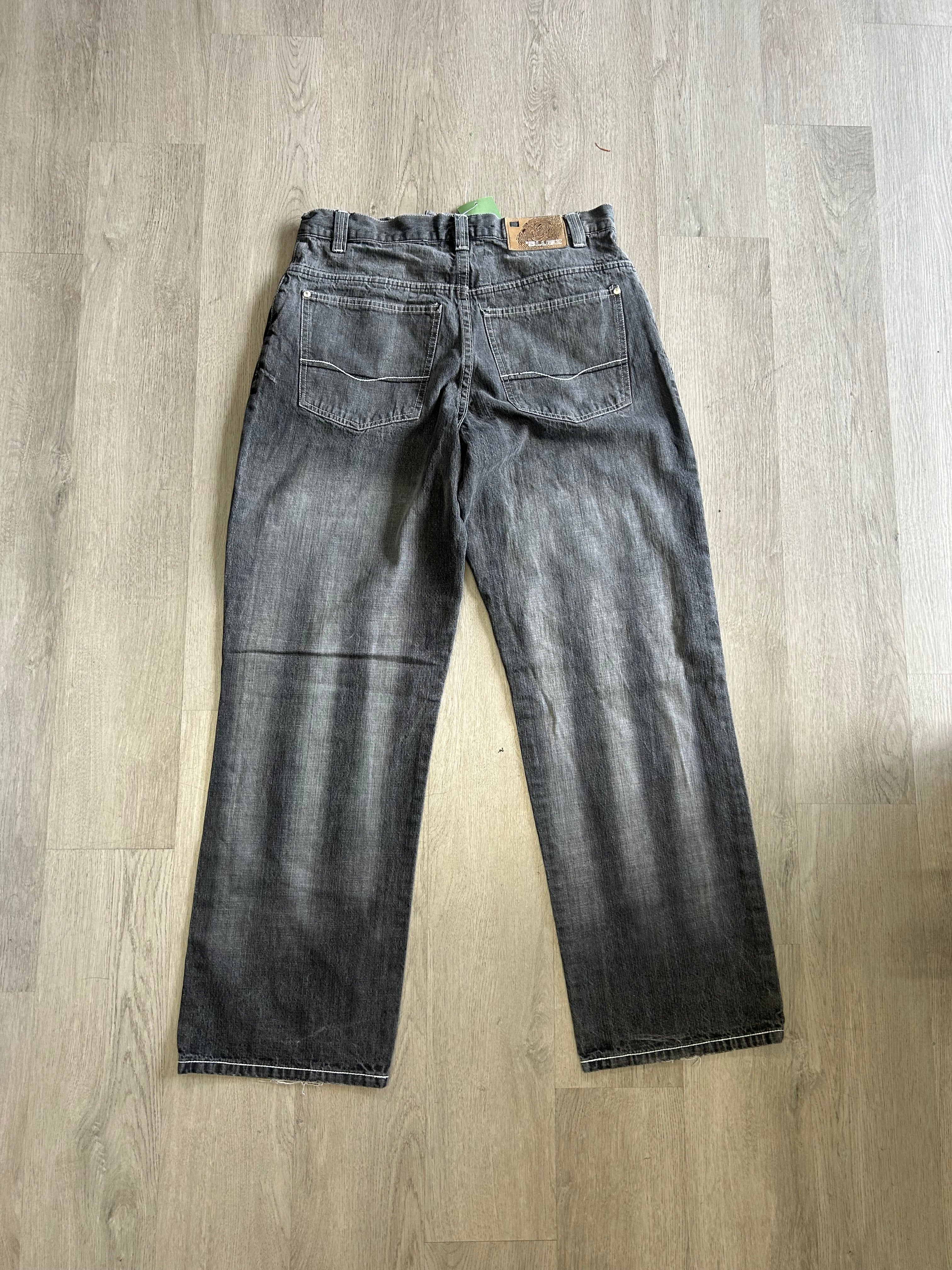 Bluez Right Knee Patch Black Faded Wash Jeans