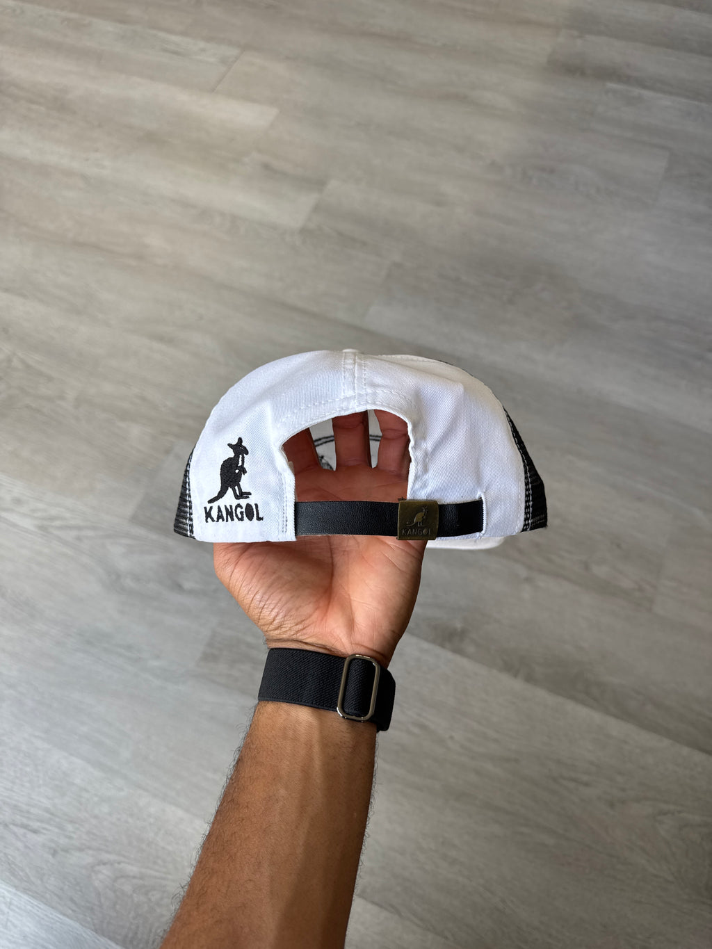 Vintage 90s Kangol Embroidered Logo Leather Strap Hat