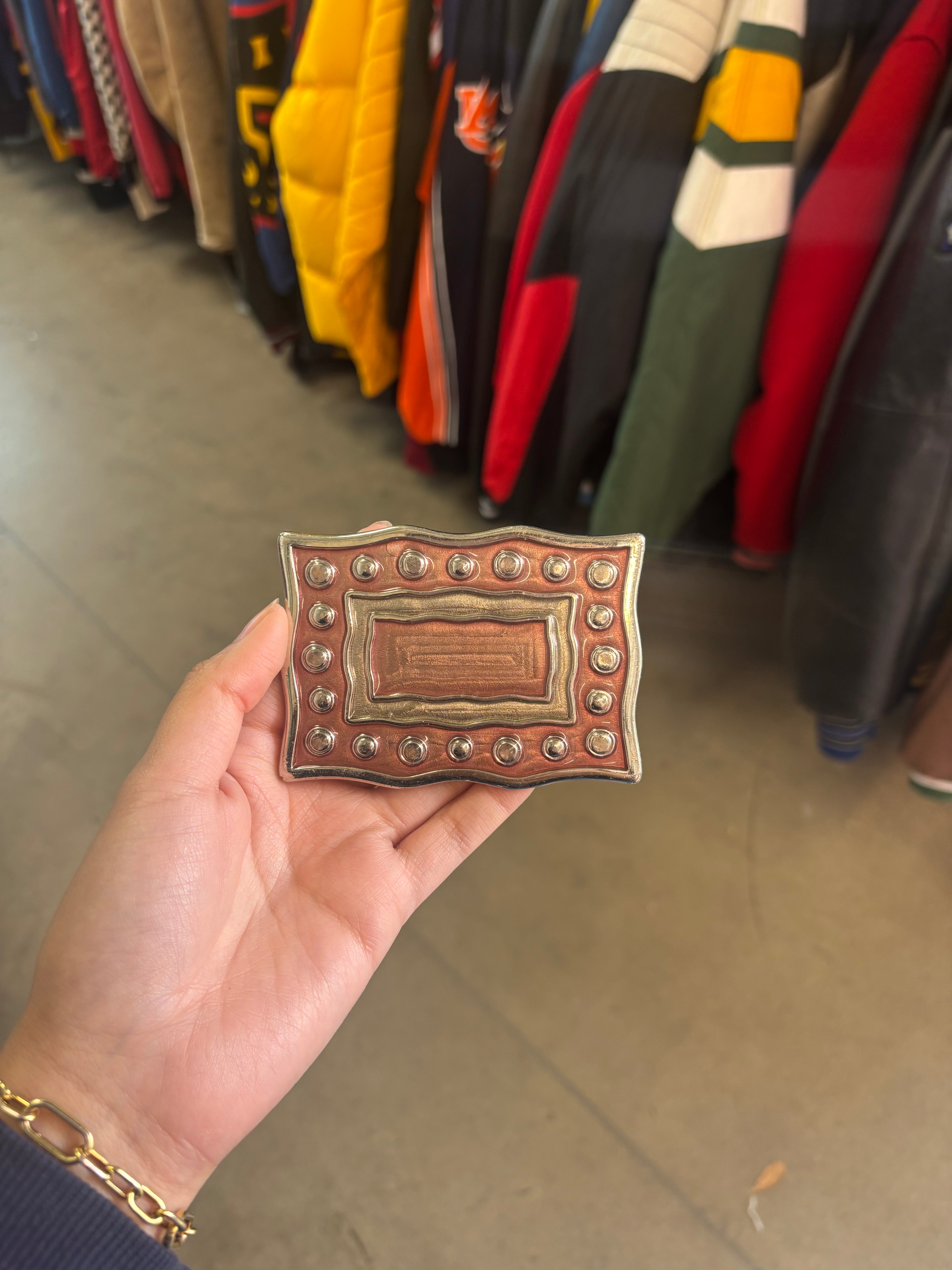 Vintage Copper Rectangular Belt Buckle