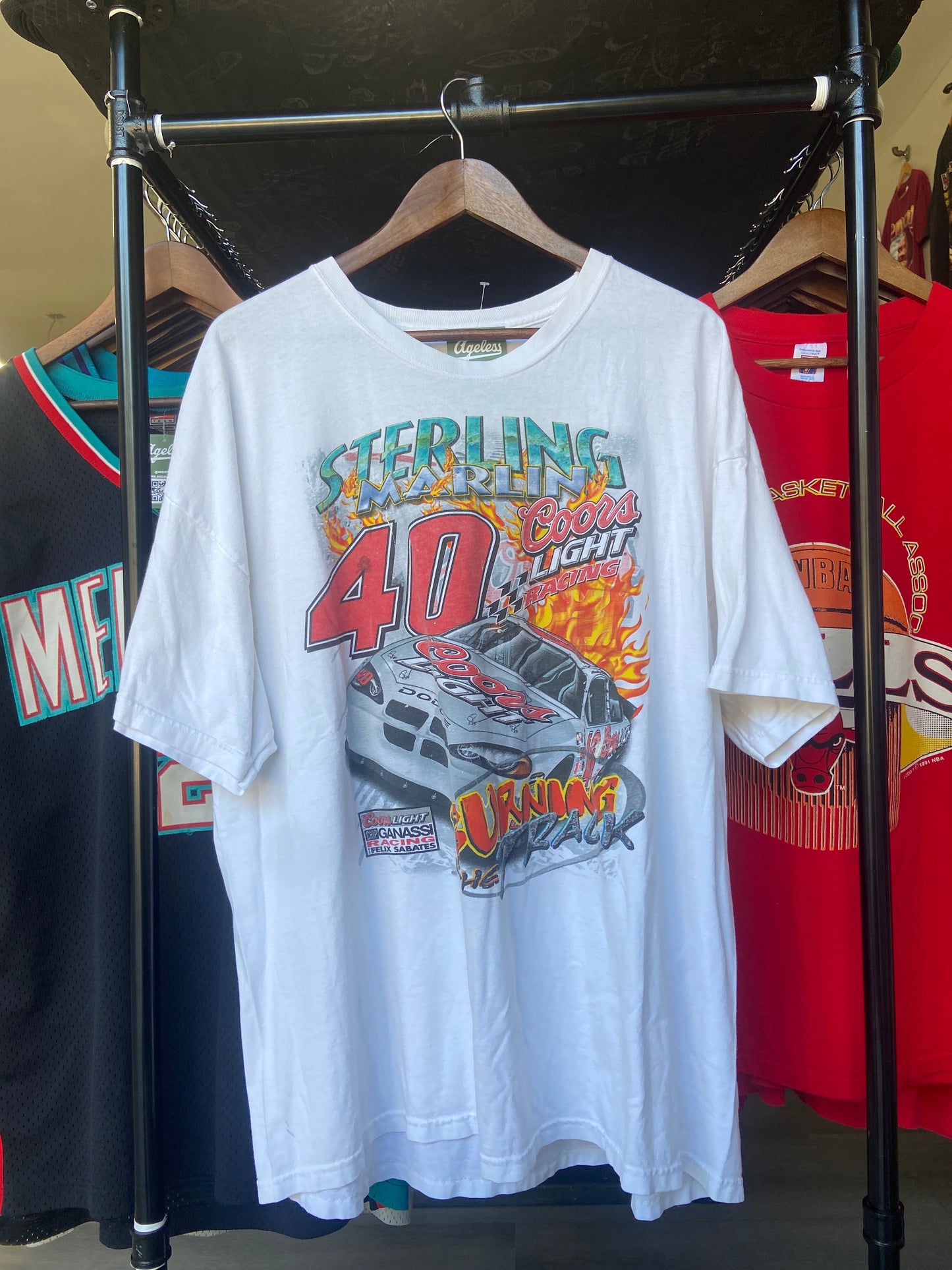 Sterling Marlin Burning Up The Track NASCAR Tee