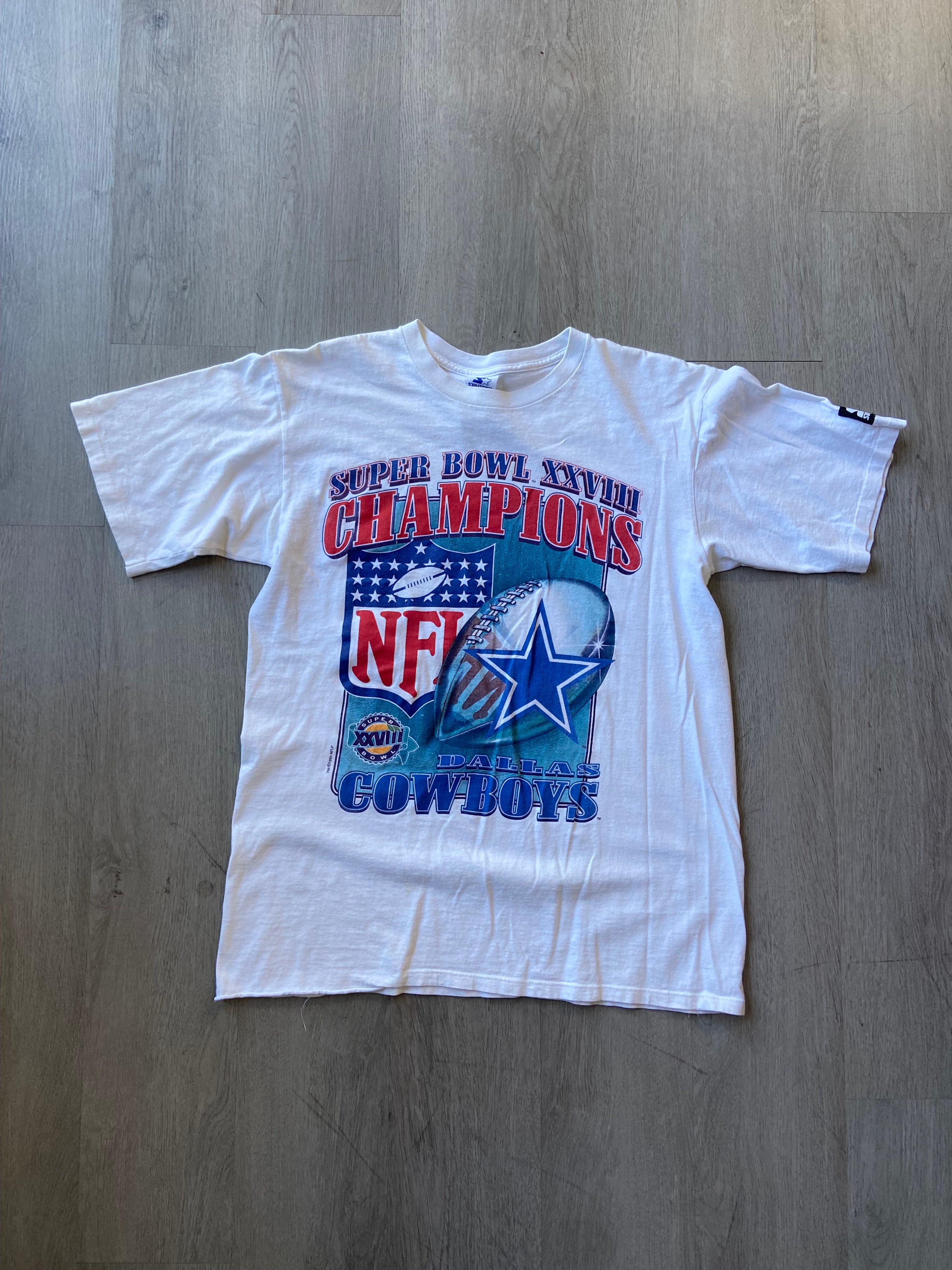 Vintage Starter 1990s Dallas Cowboys Super Bowl XXVIII Champions Tee