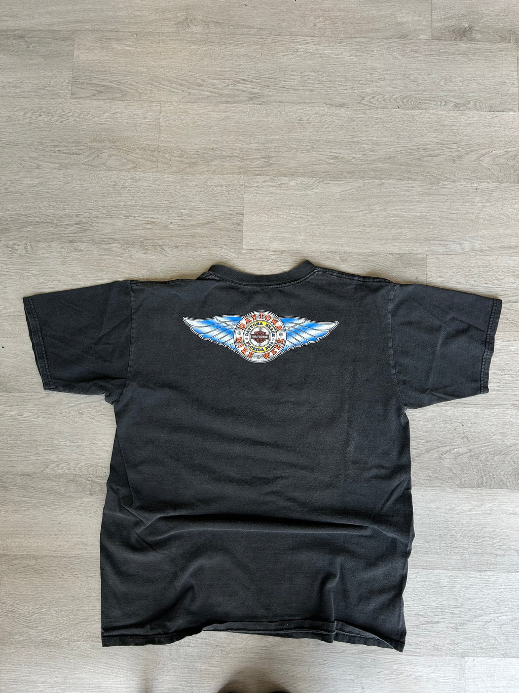 Vintage Daytona Beach Bike Week  American Flag Motorcycle Tee