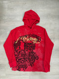 Dickies Y2K Women’s Red Skull Tattoo Graphic Thermal Hoodie