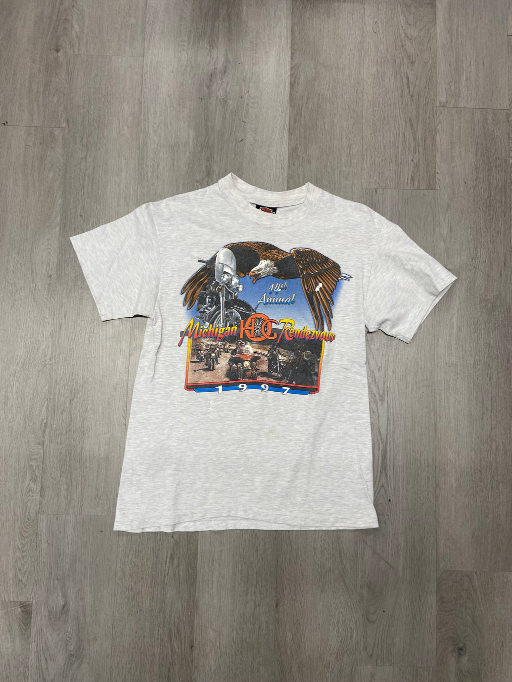 Vintage 1997 Harley Davidson Michigan Rendezvous Eagle Tee