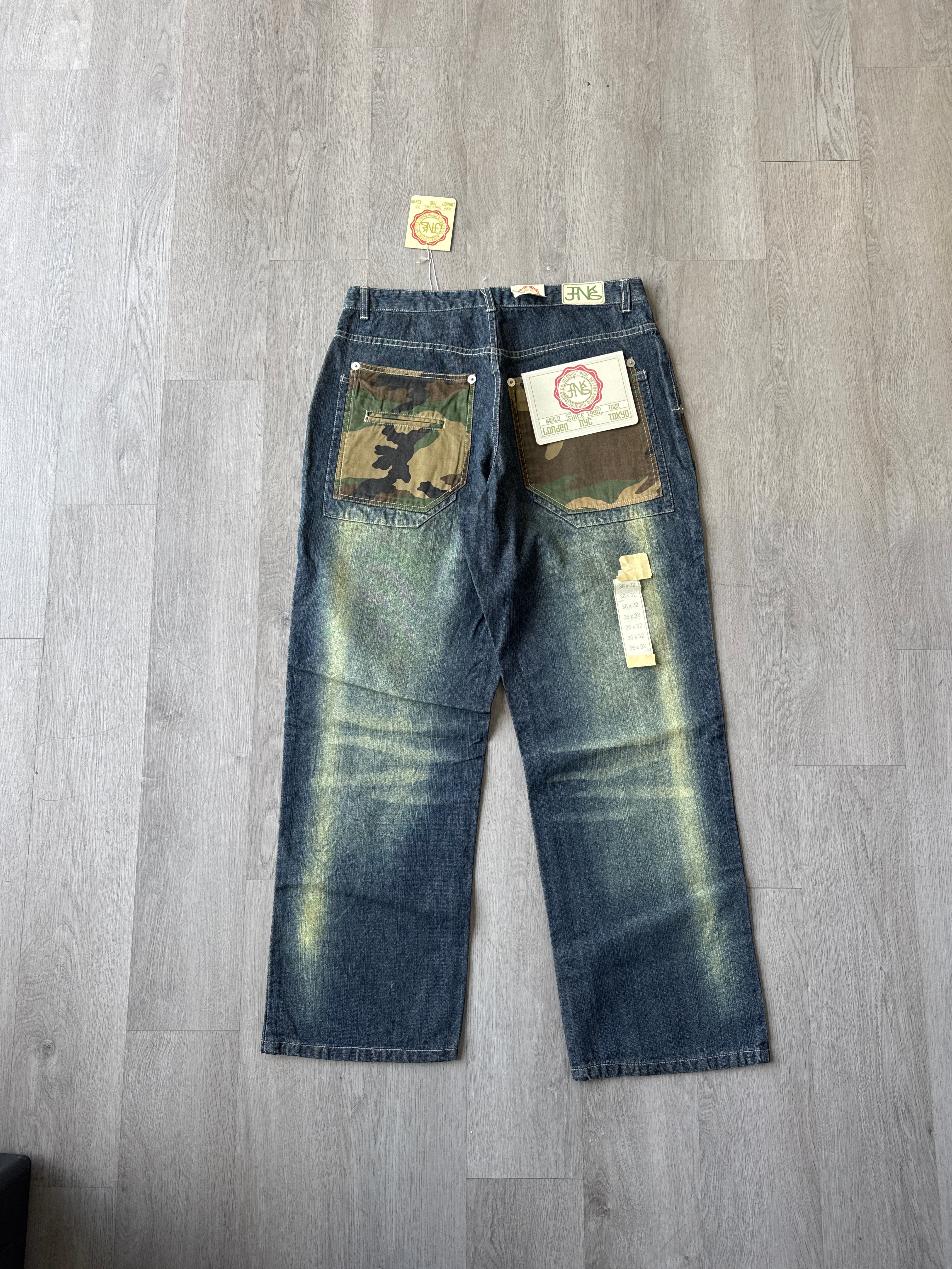 Y2K Camo Green Tint Denim Jeans