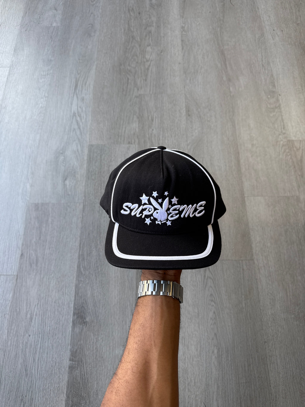 Supreme Playboy 5-Panel Black Snapback Hat (SS21)