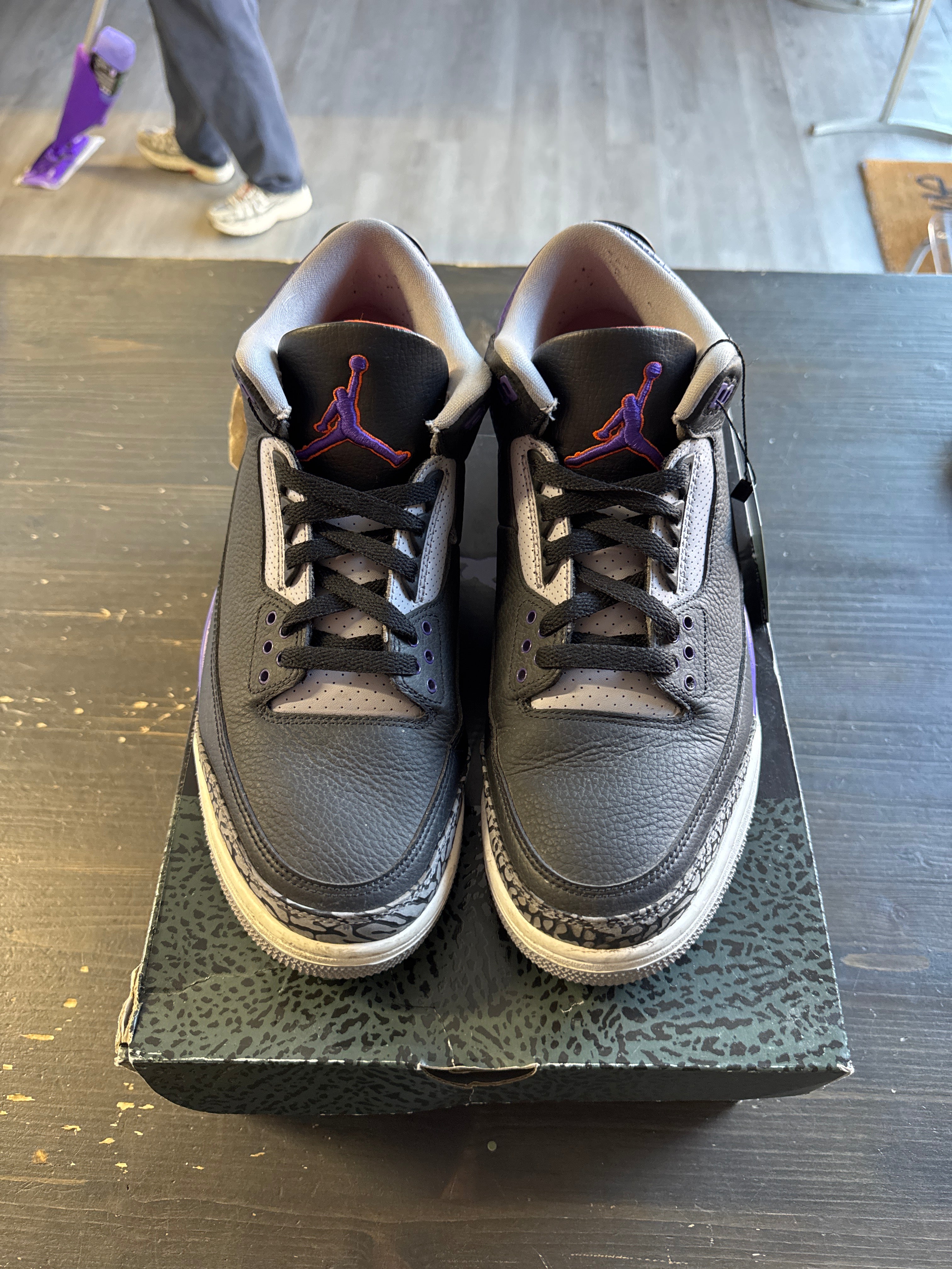 Pre-owned Jordan Retro 3 Black Court Purple