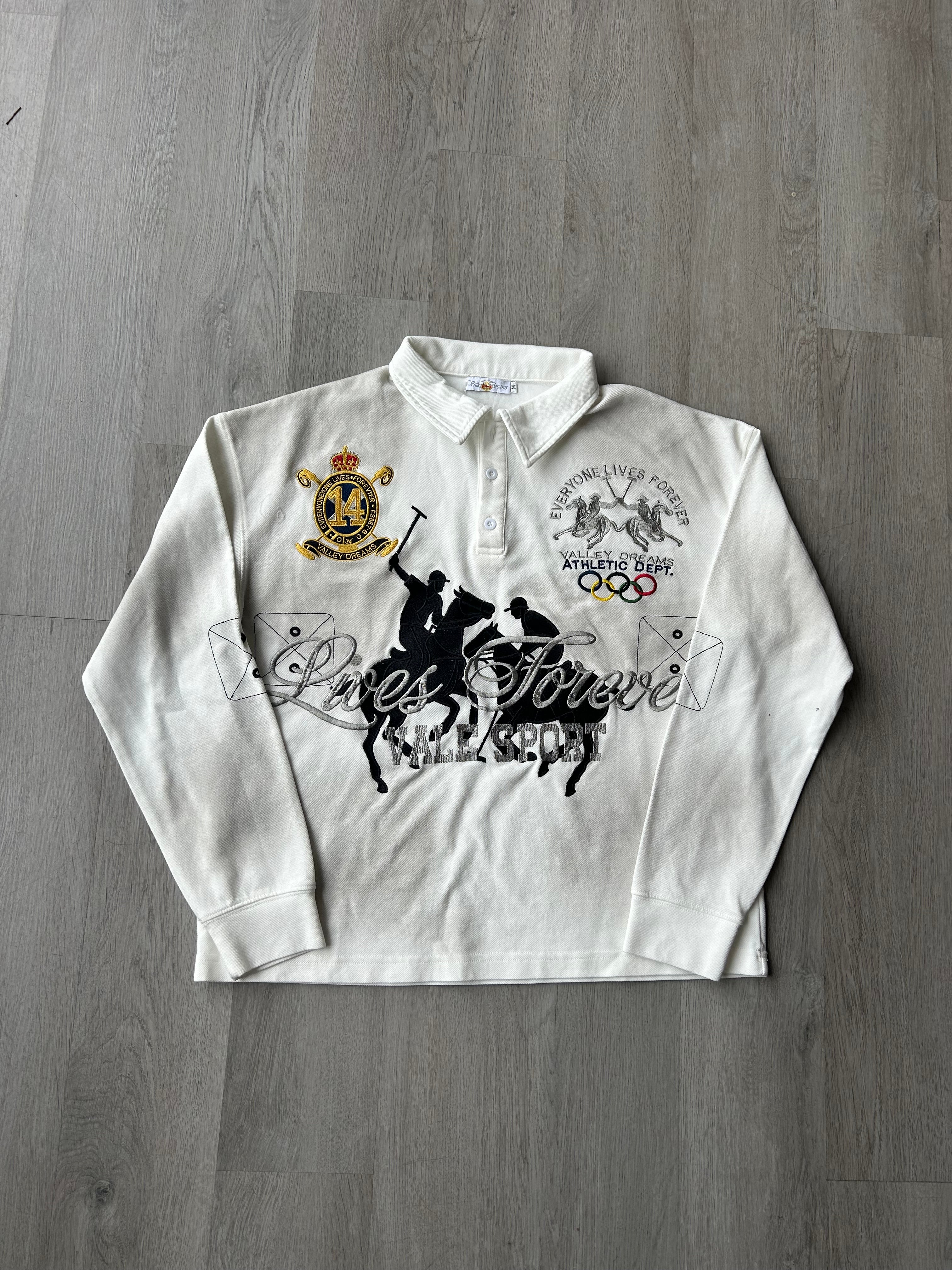 Vale Forever Presidente Rugby 'White' long-sleeve polo