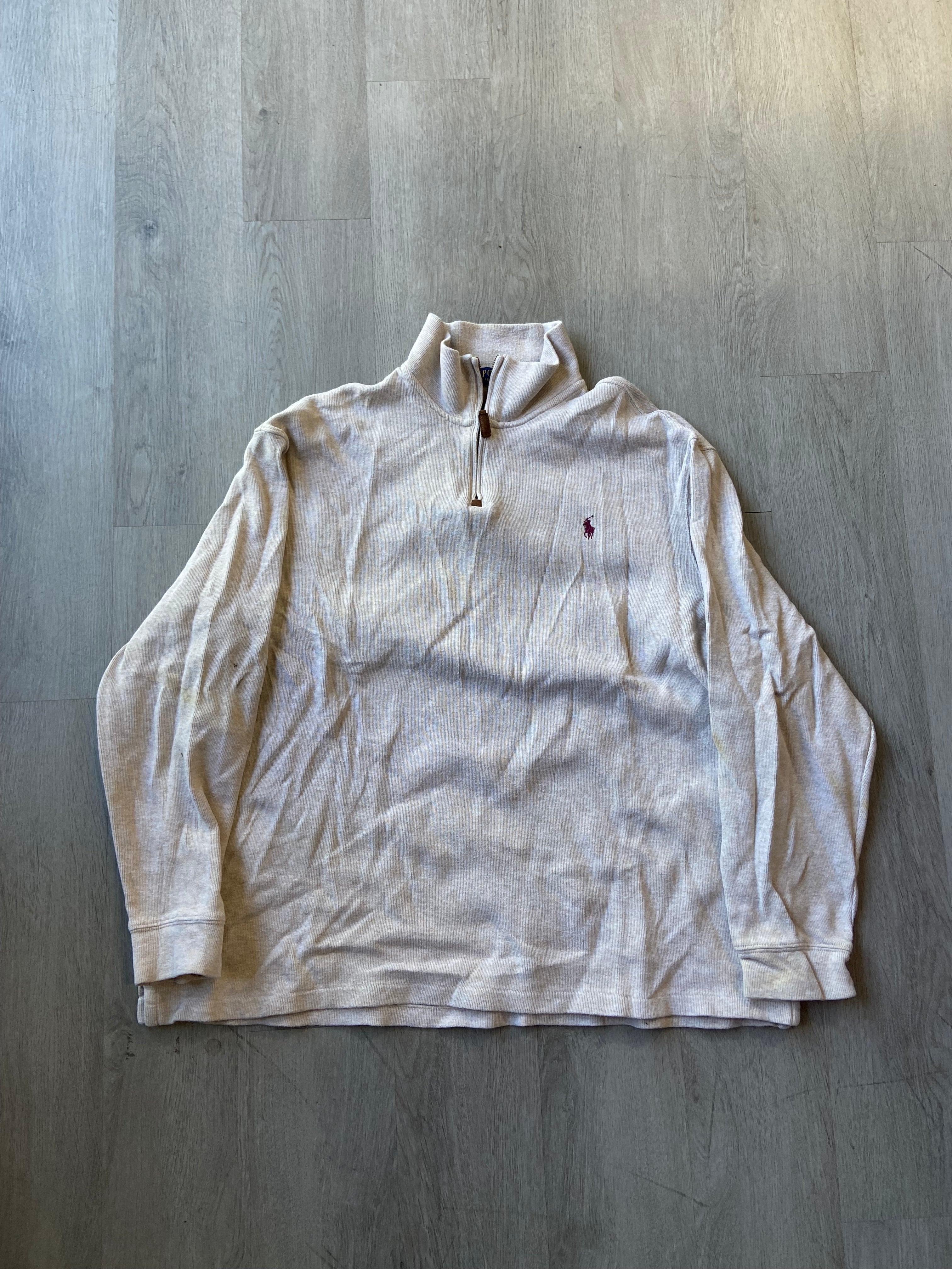 Polo Ralph Lauren Quarter-Zip Pullover Cream Sweater