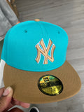 Teal and Brown New York Yankees Fitted Hat