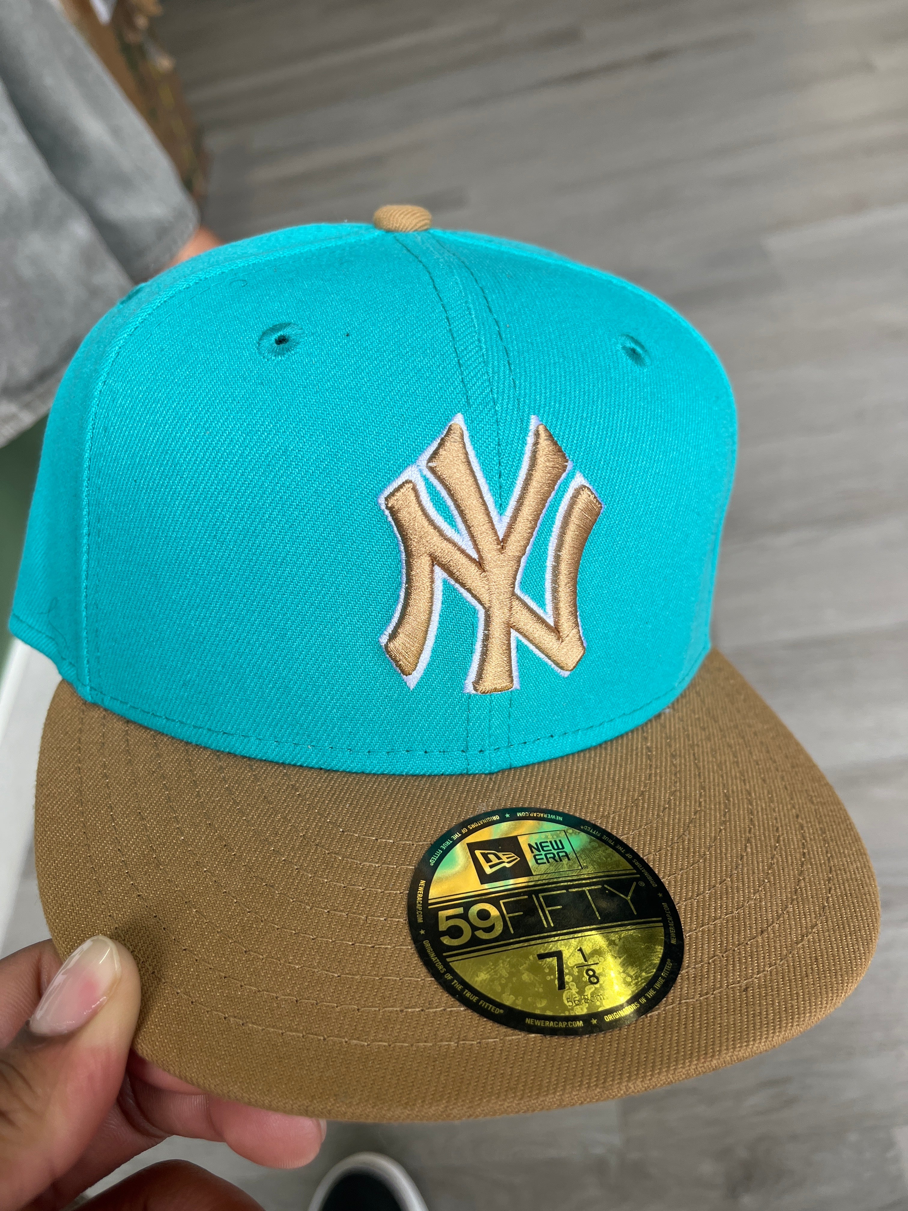 Teal and Brown New York Yankees Fitted Hat