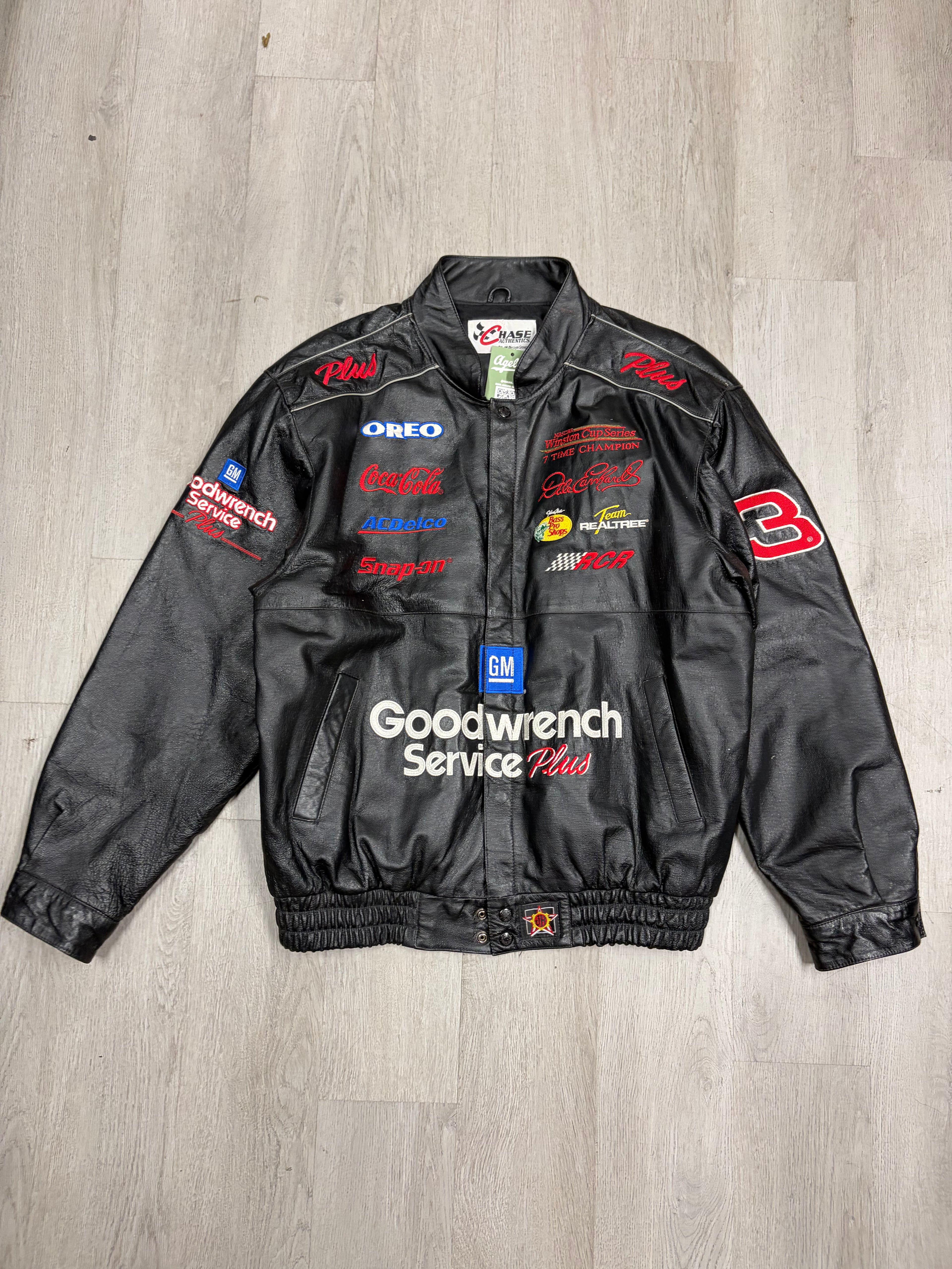 Vintage Chase Authentic Goodwrench Service Racing Leather Jacket