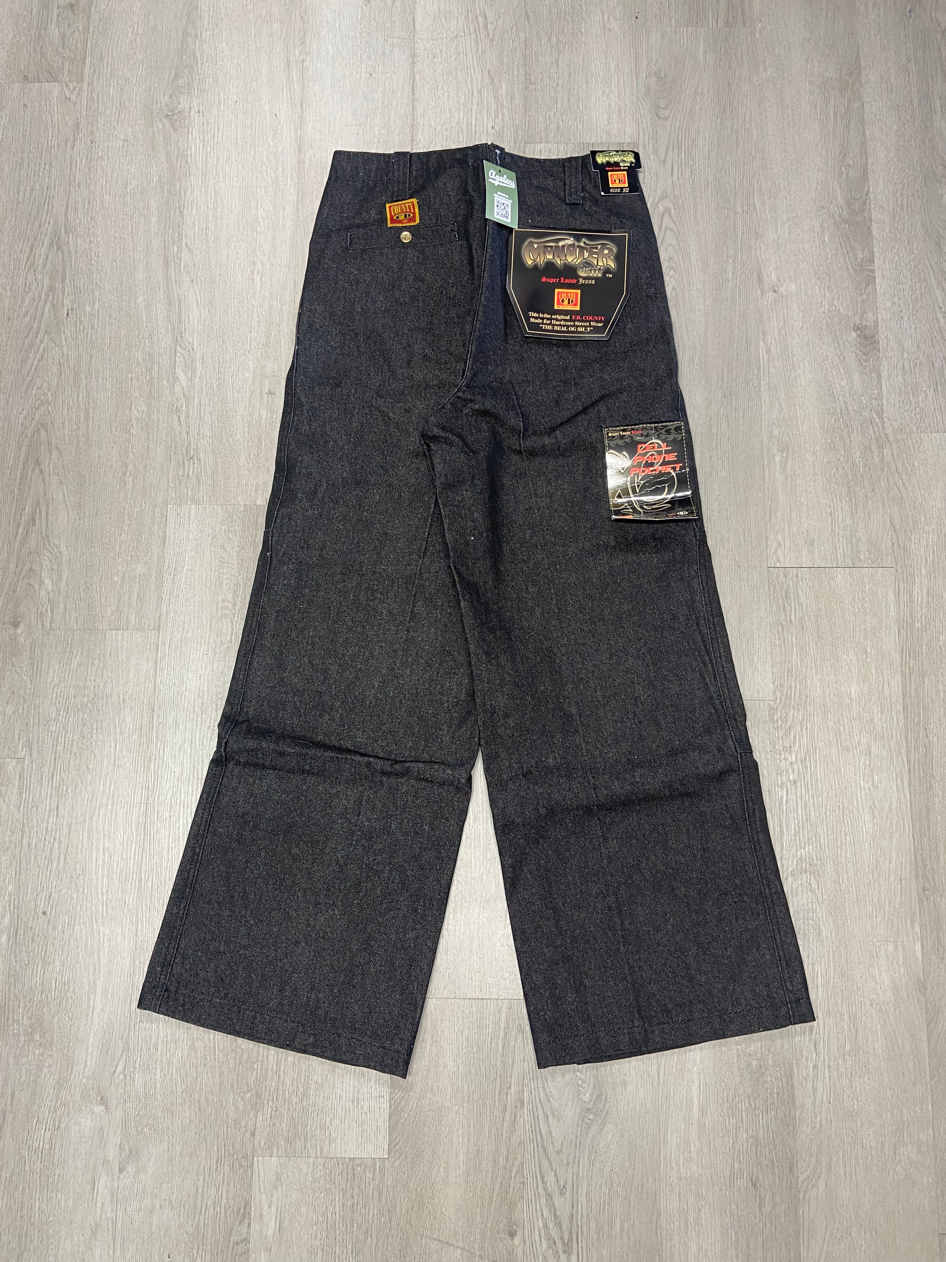 FB County Monster Cut Double Front Denim Jeans Pants