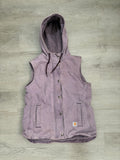 Women’s Carhartt Faded Purple Sherpa Lined Hooded Workwear Vest