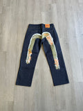 Evisu Embroidered Orange Wave Jeans