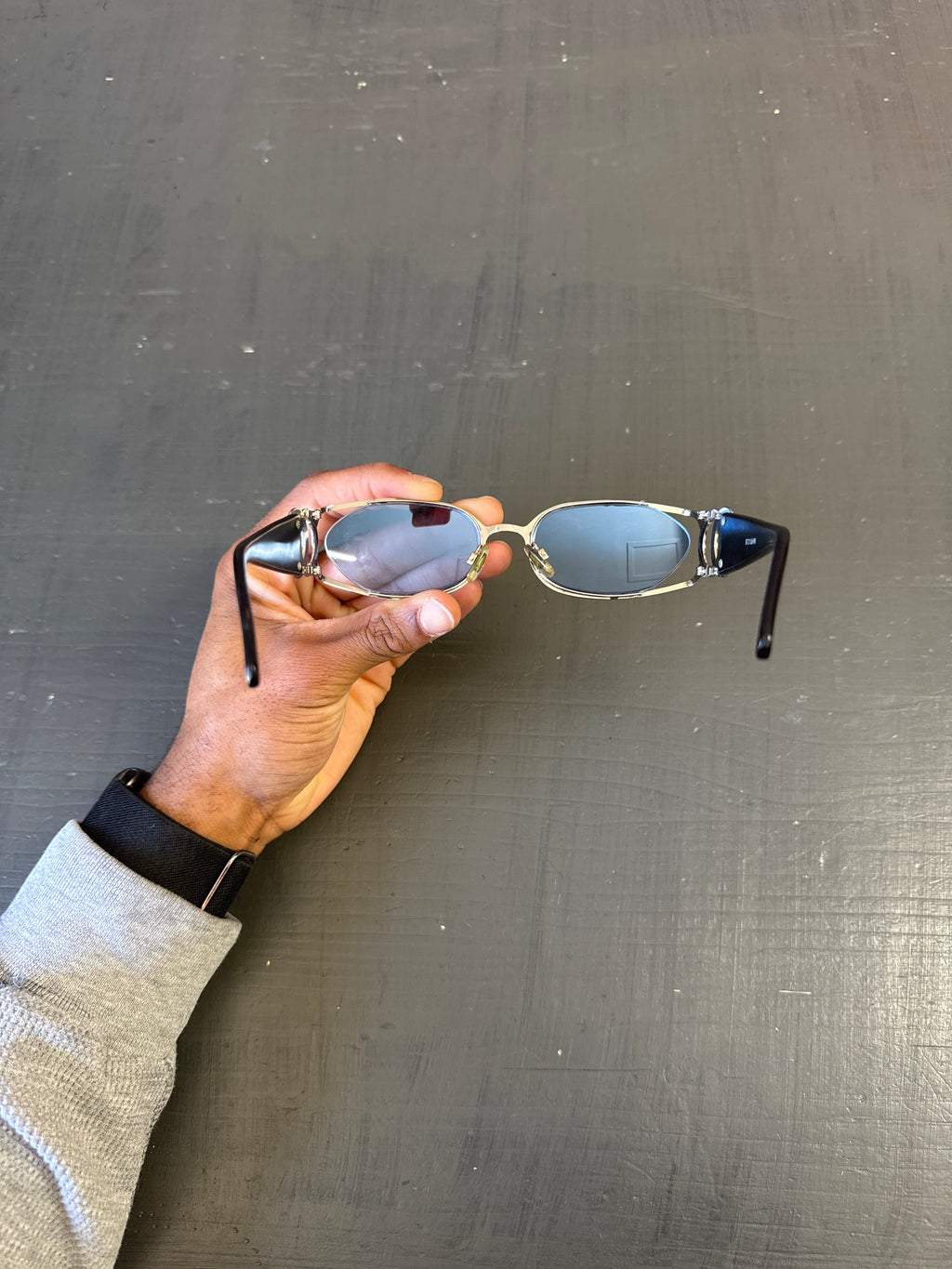Vintage 90s Hip Hop Style Blue Tint Shades Glasses