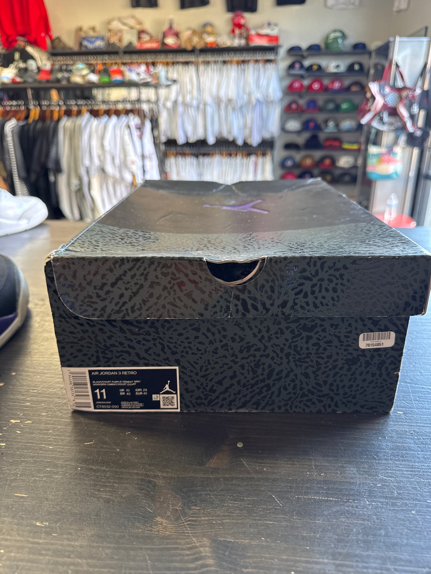 Pre-owned Jordan Retro 3 Black Court Purple