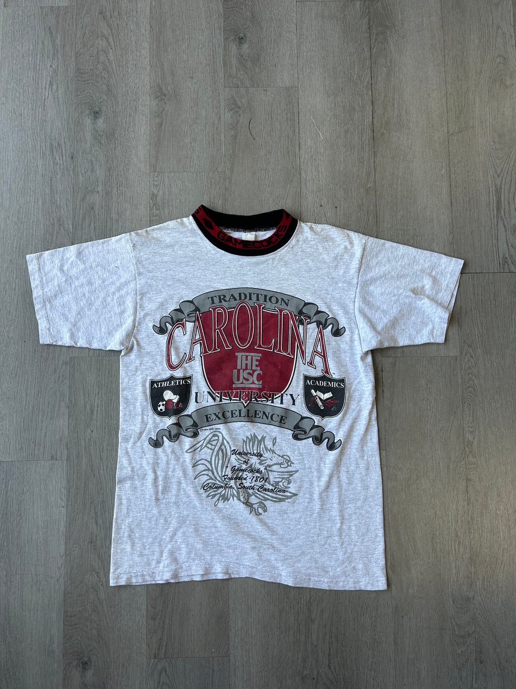 Vintage University of South Carolina Gamecocks "Tradition of Excellence" Ringer Tee