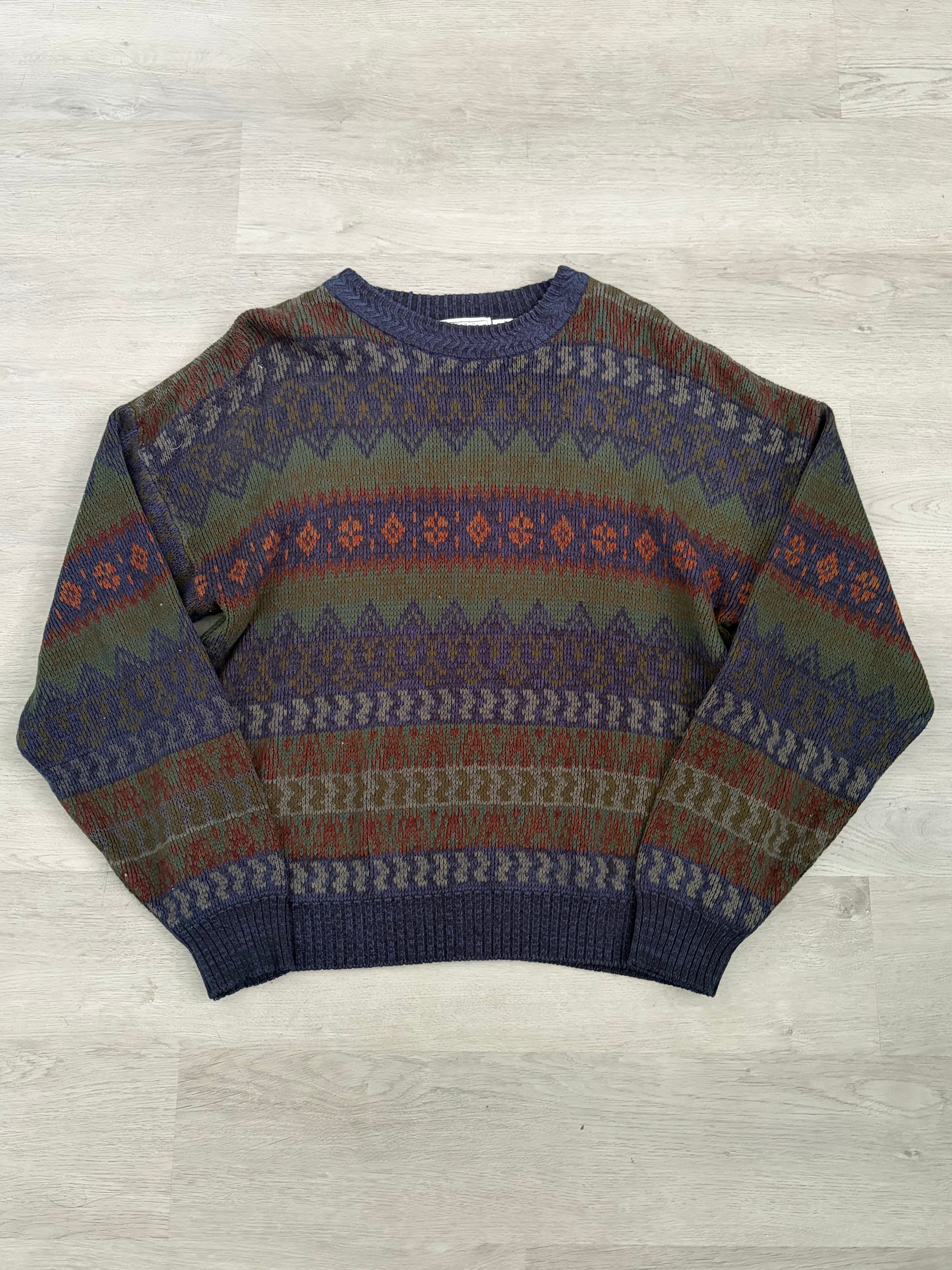 Vintage Earth Tone Knit Sweater
