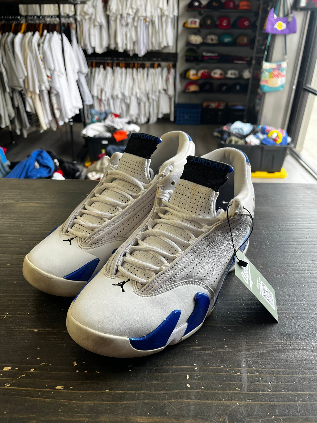 Pre-Owned Jordan 14 Retro White Hyper Royal