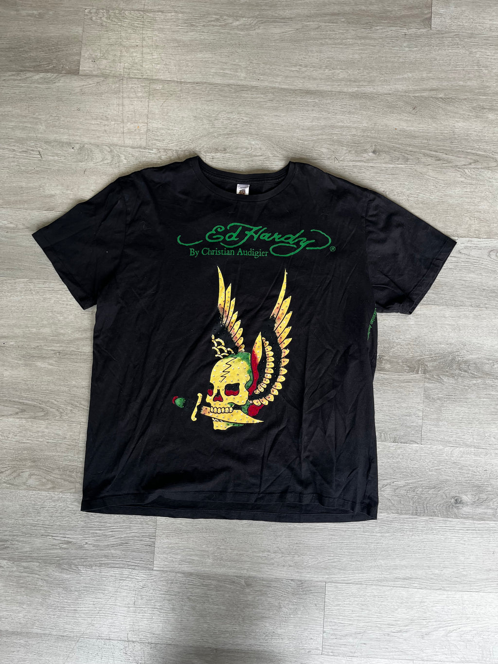 Vintage Black Ed Hardy By Christian Audigier Tee