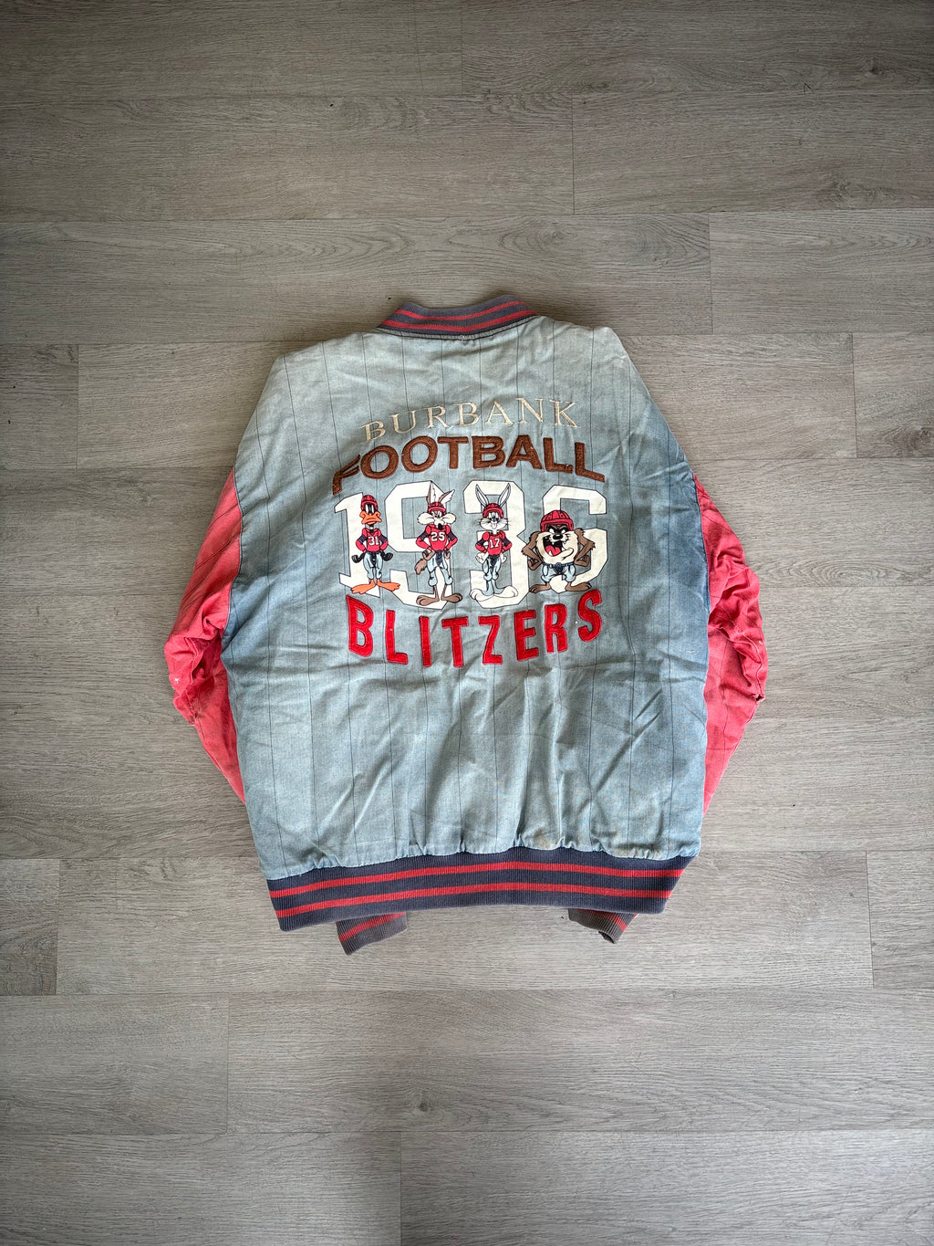 Vintage Looney Tunes Burbank Football Blitzers Reversible Jacket