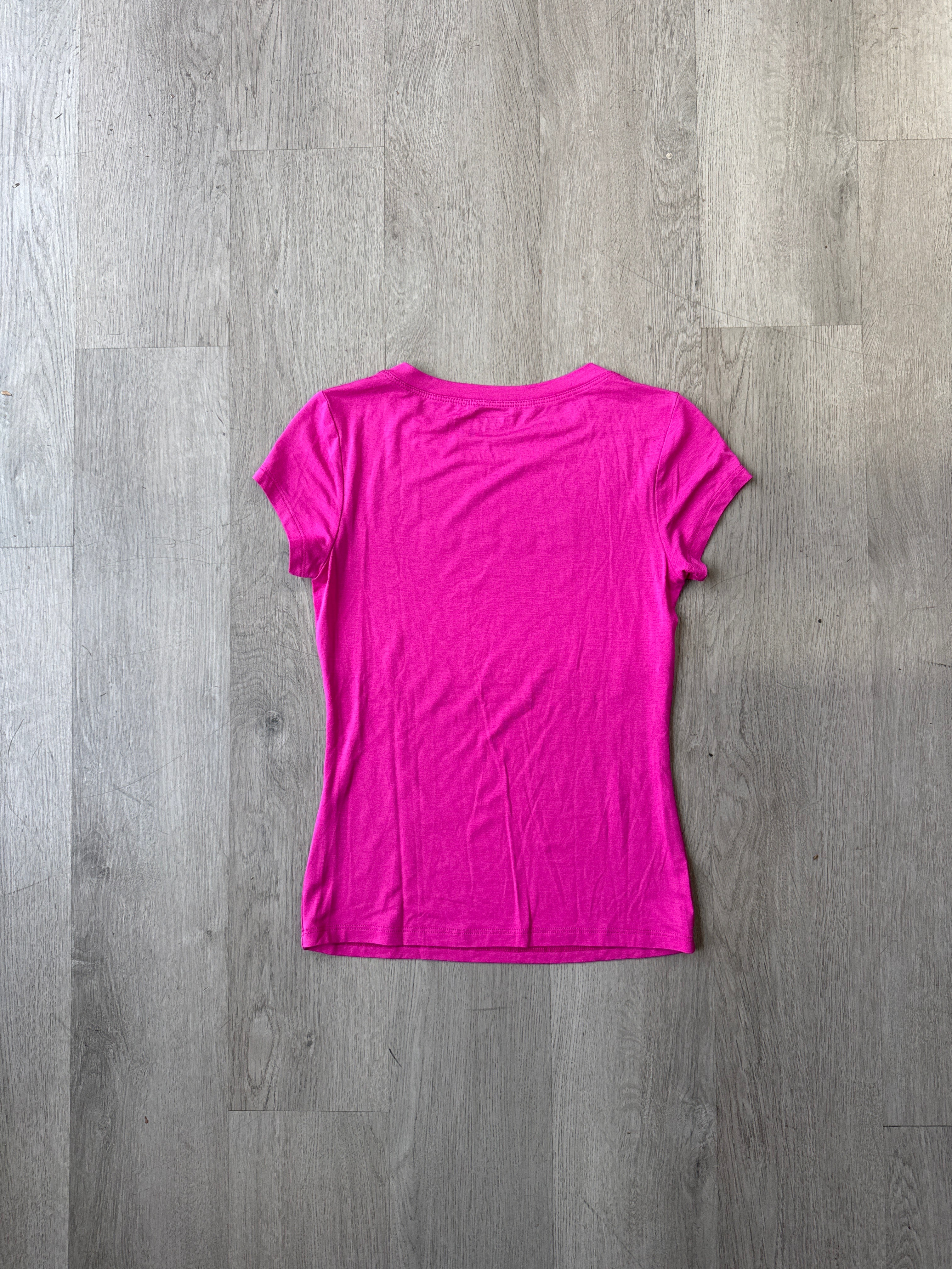 Y2K Women’s Bebe Bedazzled Logo Pink Tee