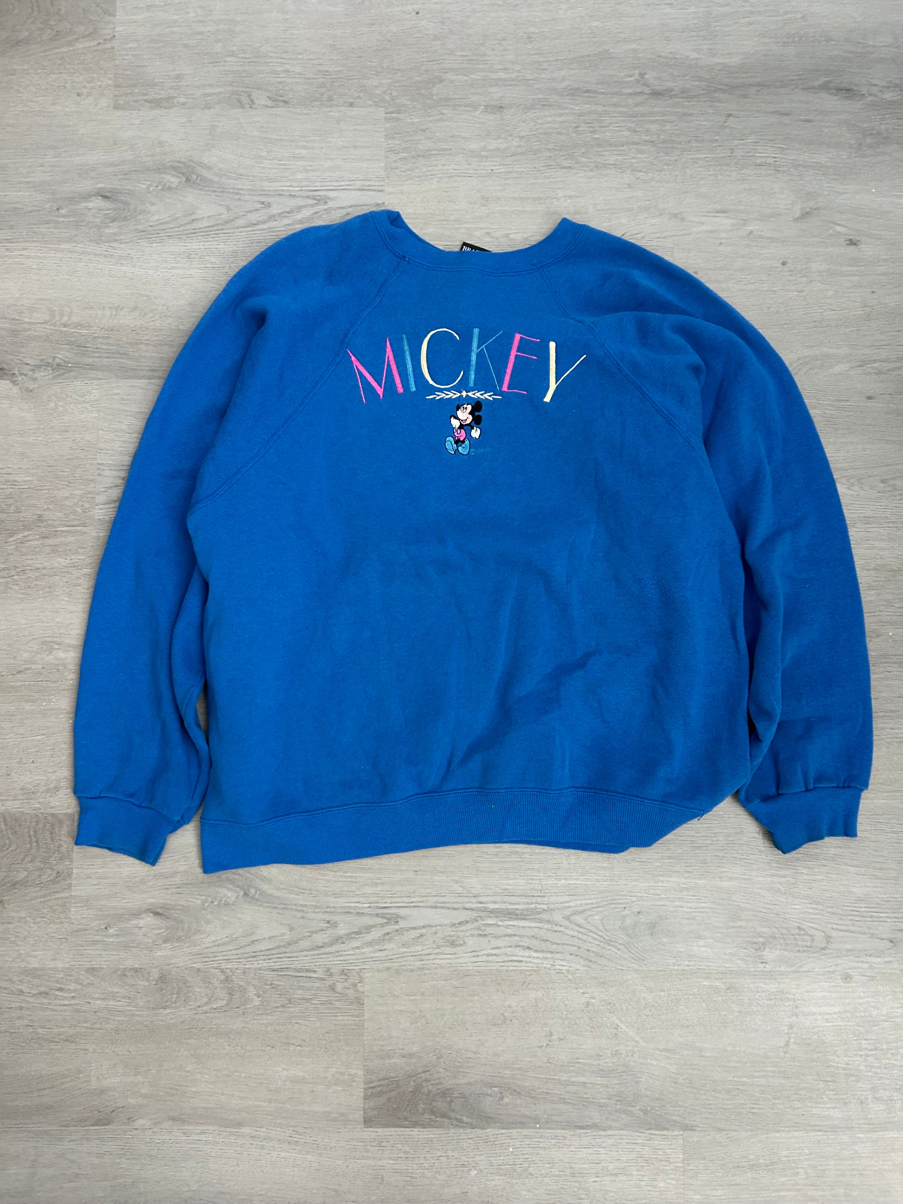 Vintage Blue Mickey Mouse Sweatshirt