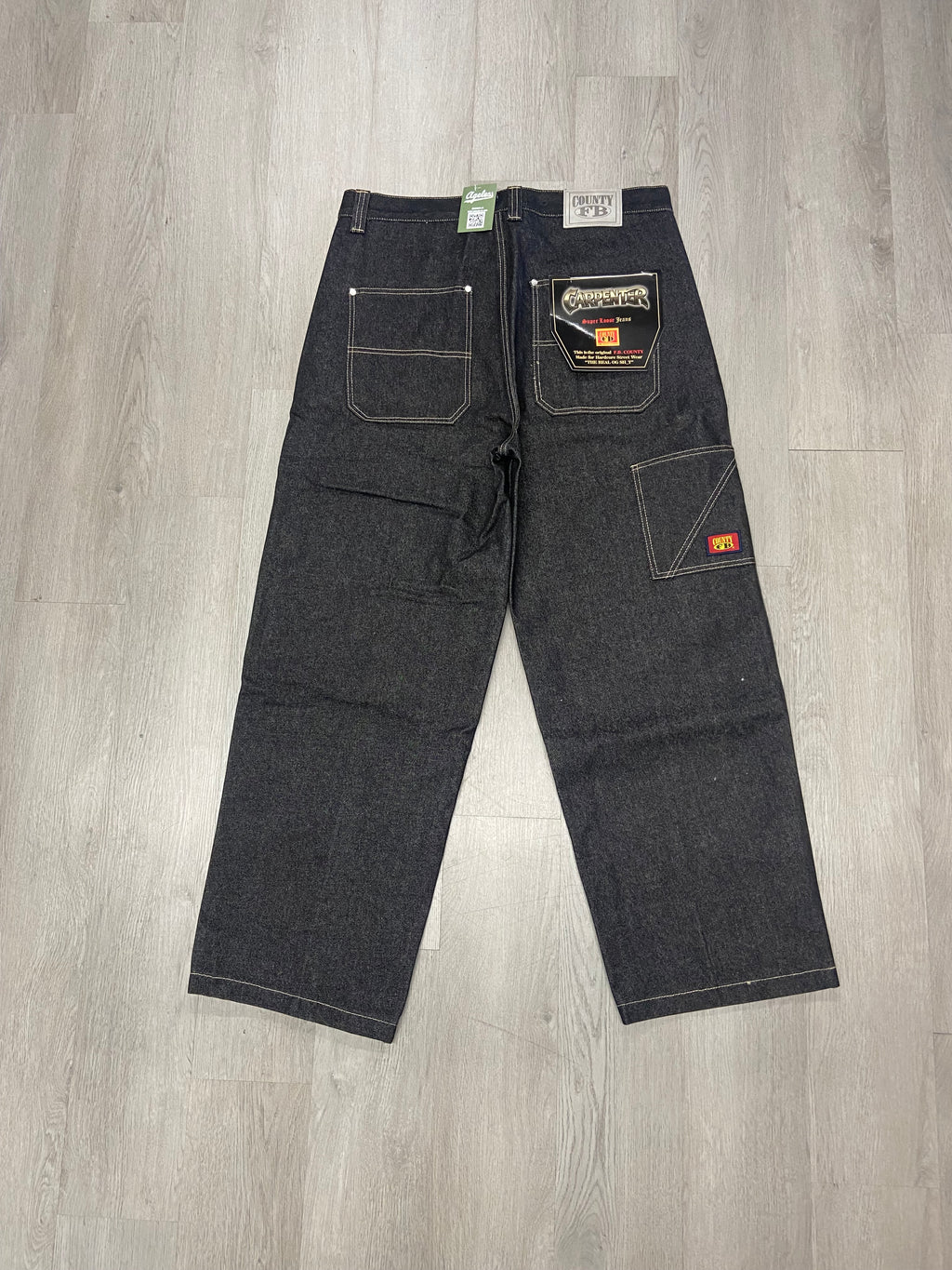 FB County Carpenter Zipper Knee Pocket Denim Jeans Pants