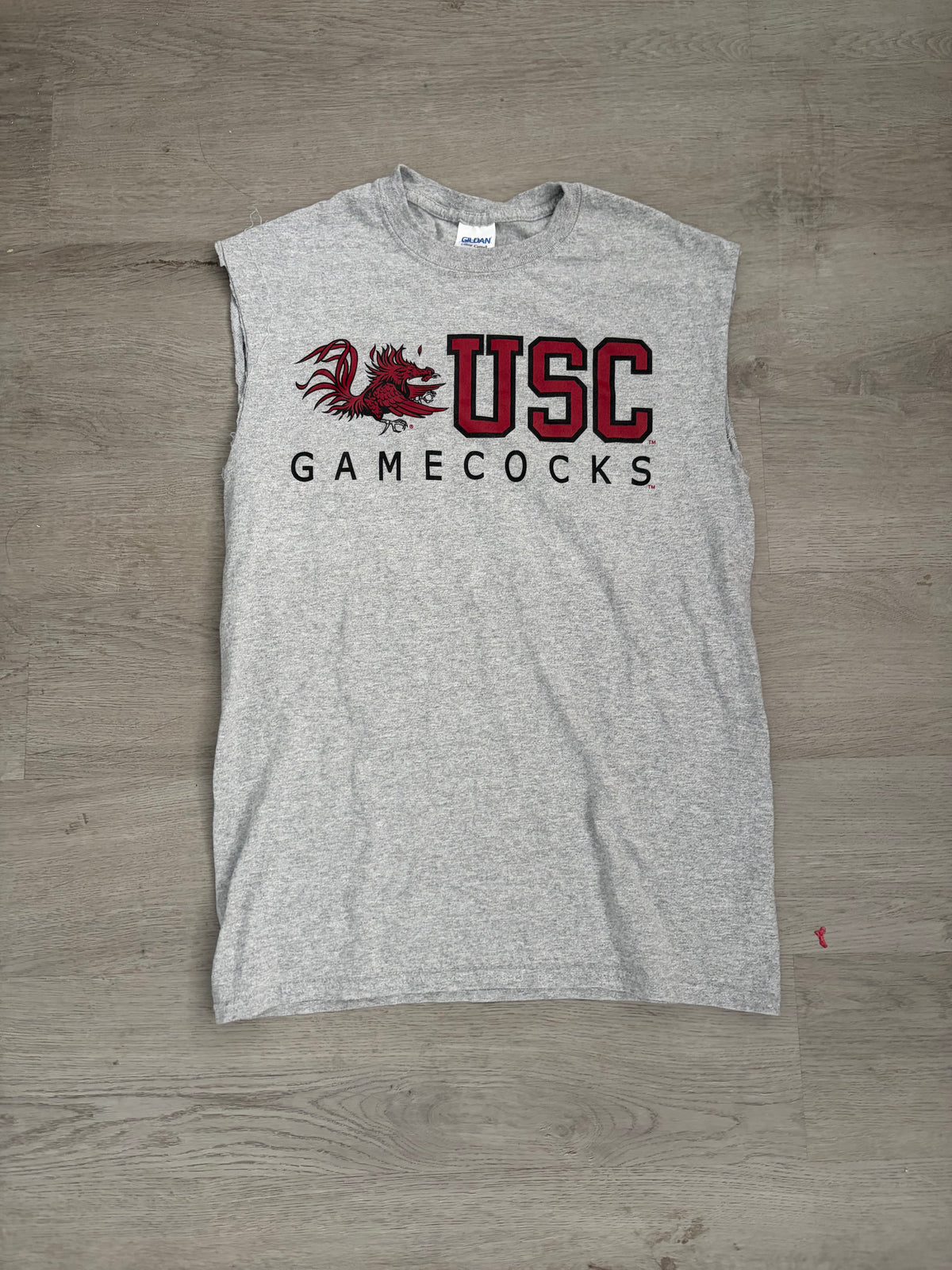 Vintage Grey University of South Carolina Gamecocks Cut Off Tee