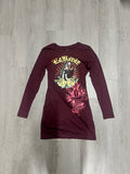 Women’s Ed Hardy Burgundy Panther Rose Long Sleeve Mini Dress