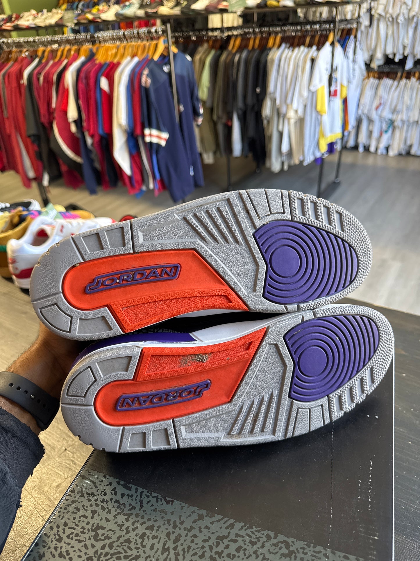 Pre-owned Jordan Retro 3 Black Court Purple