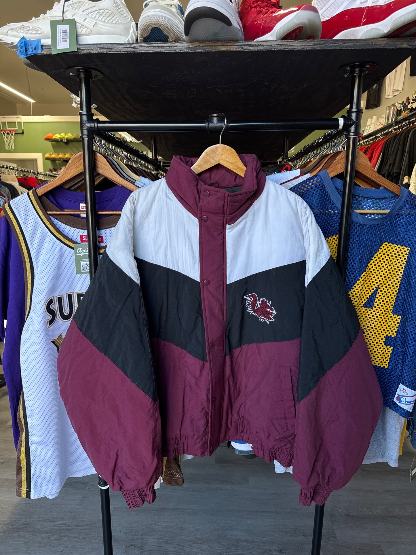 Vintage Logo 7 University Of South Carolina Gamecocks Puffer Jacket