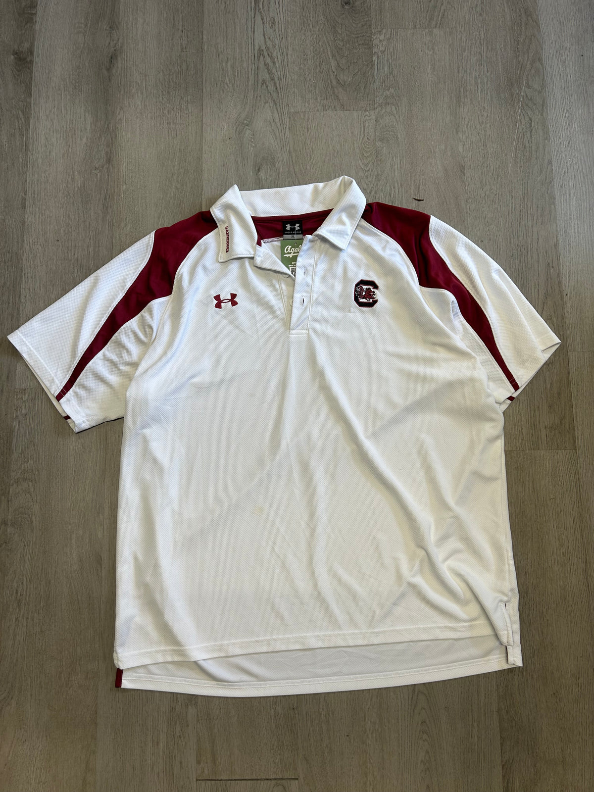 Under Armour White University of South Carolina Polo