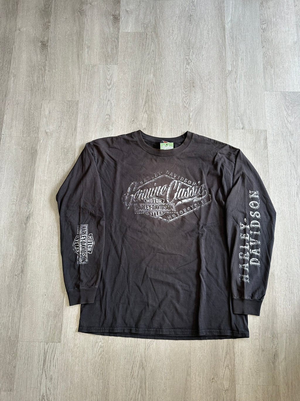 Black Faded Harley Davidson Highway 101 Longsleeve Tee