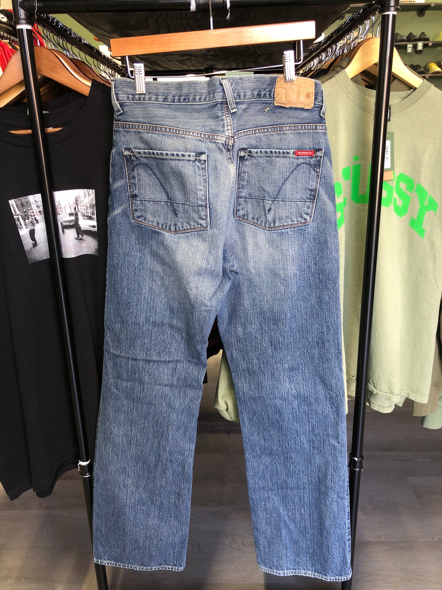 Y2K Guess Green Stitch Jeans