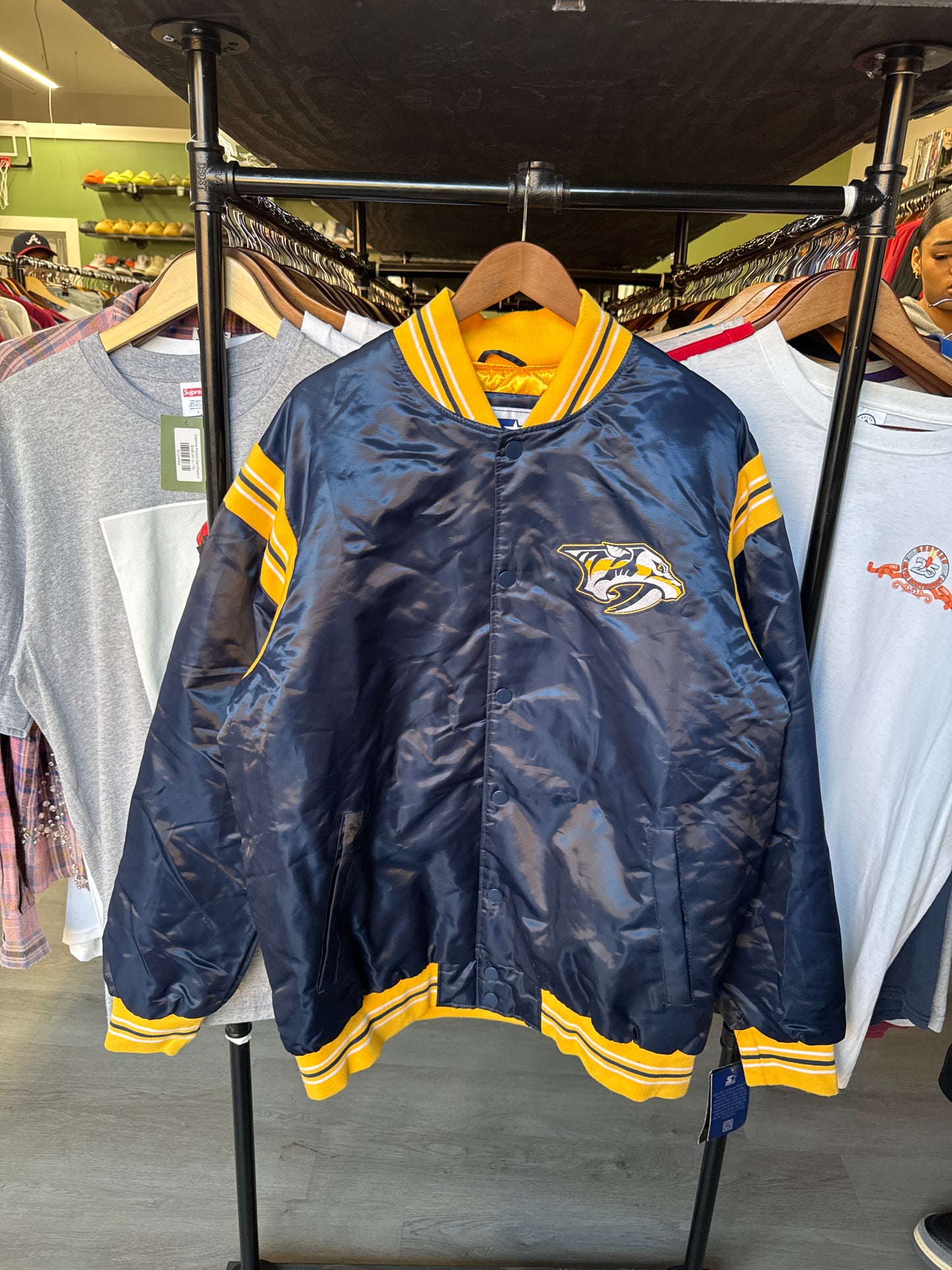 Starter Nashville Predators NHL Satin Bomber Jacket