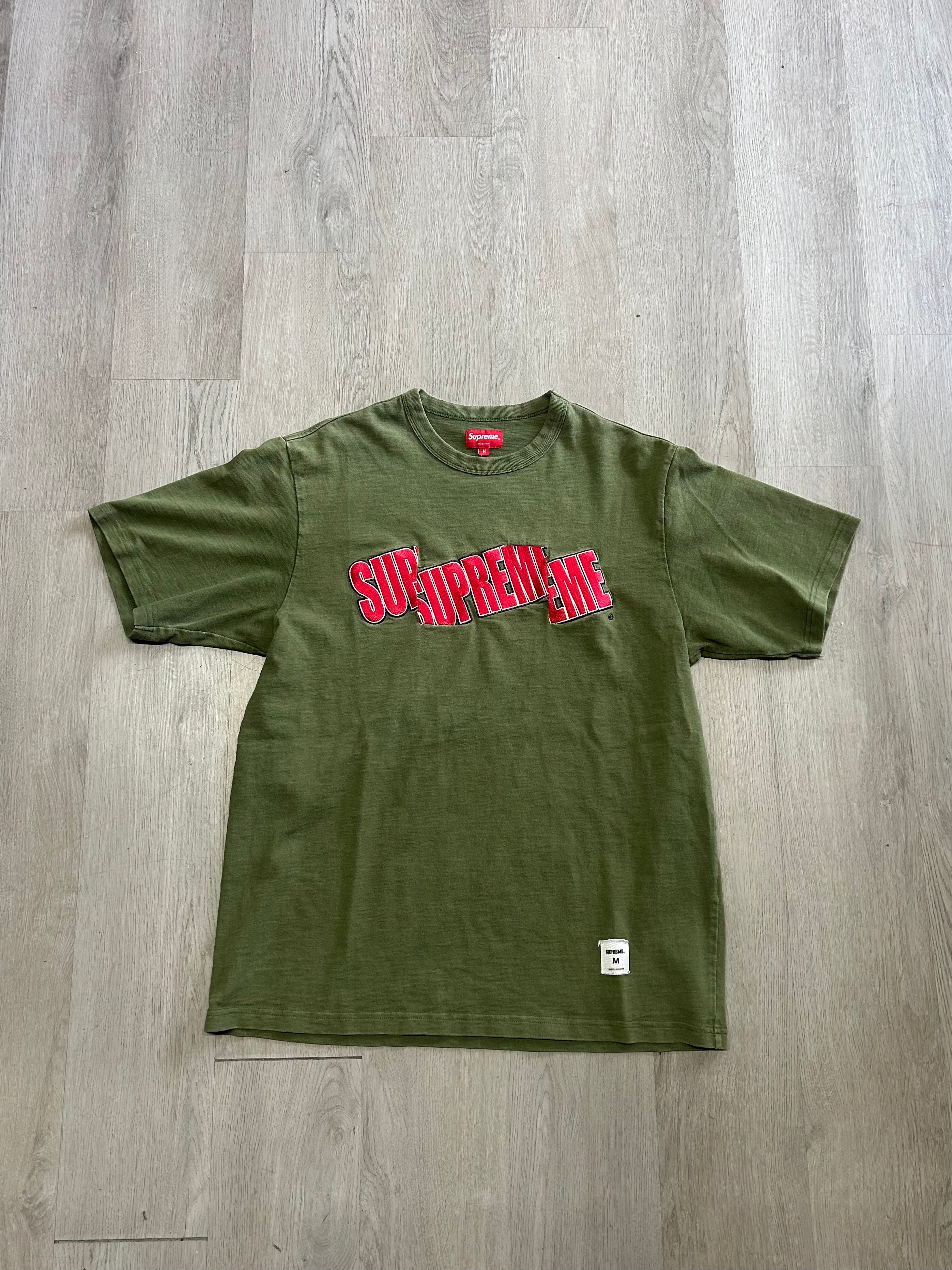 Supreme Cut Logo Army Green Tee