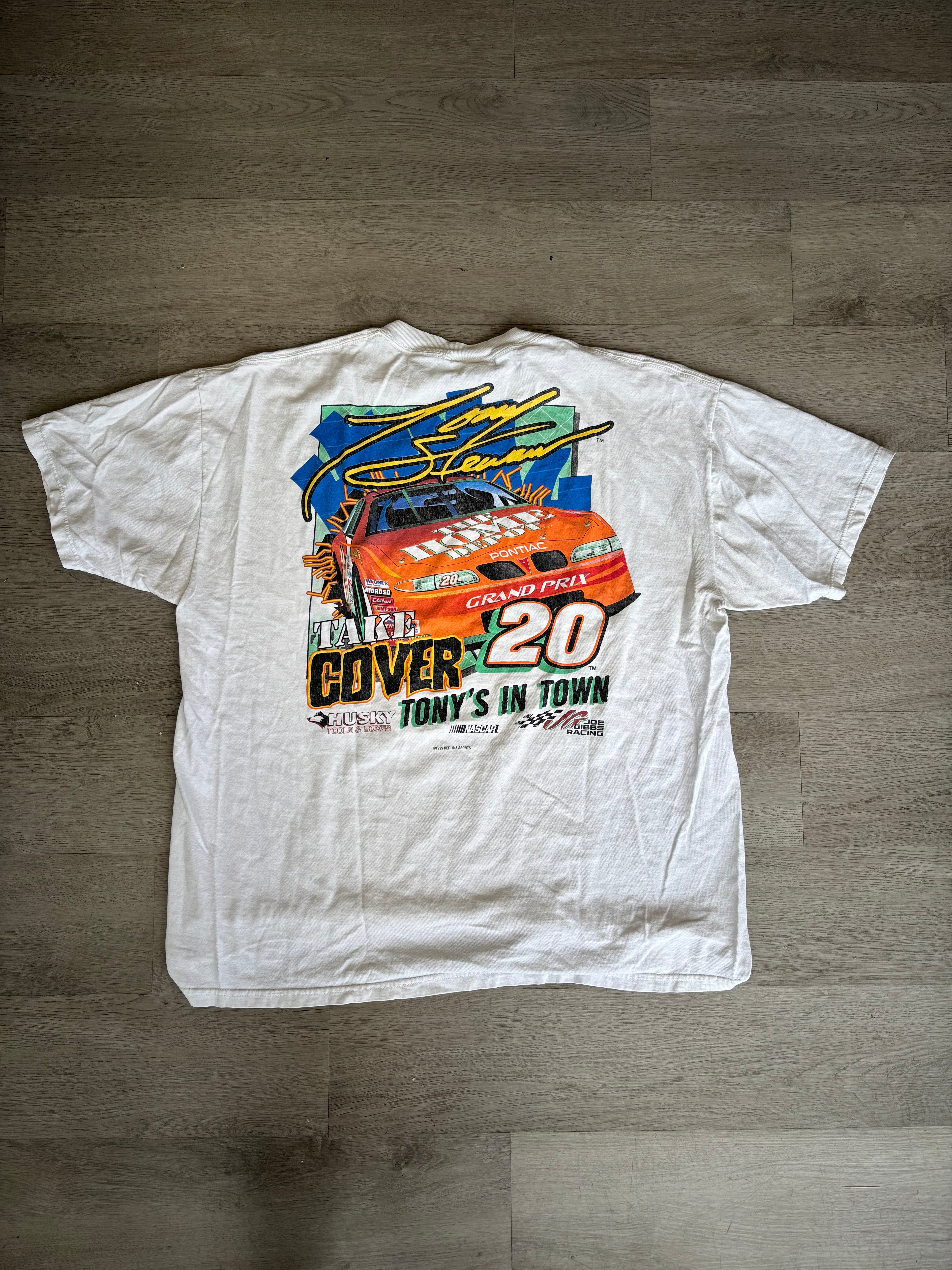 Vintage 1999 Tony Stewart Hammer It Home Home Depot NASCAR Tee