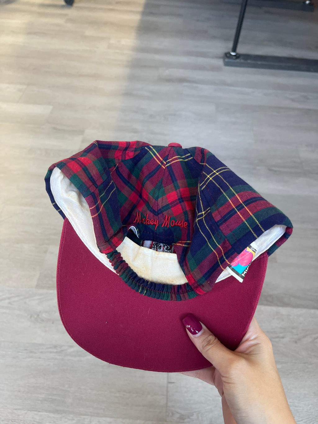 Vintage Mickey Mouse Adjustable Plaid Hat