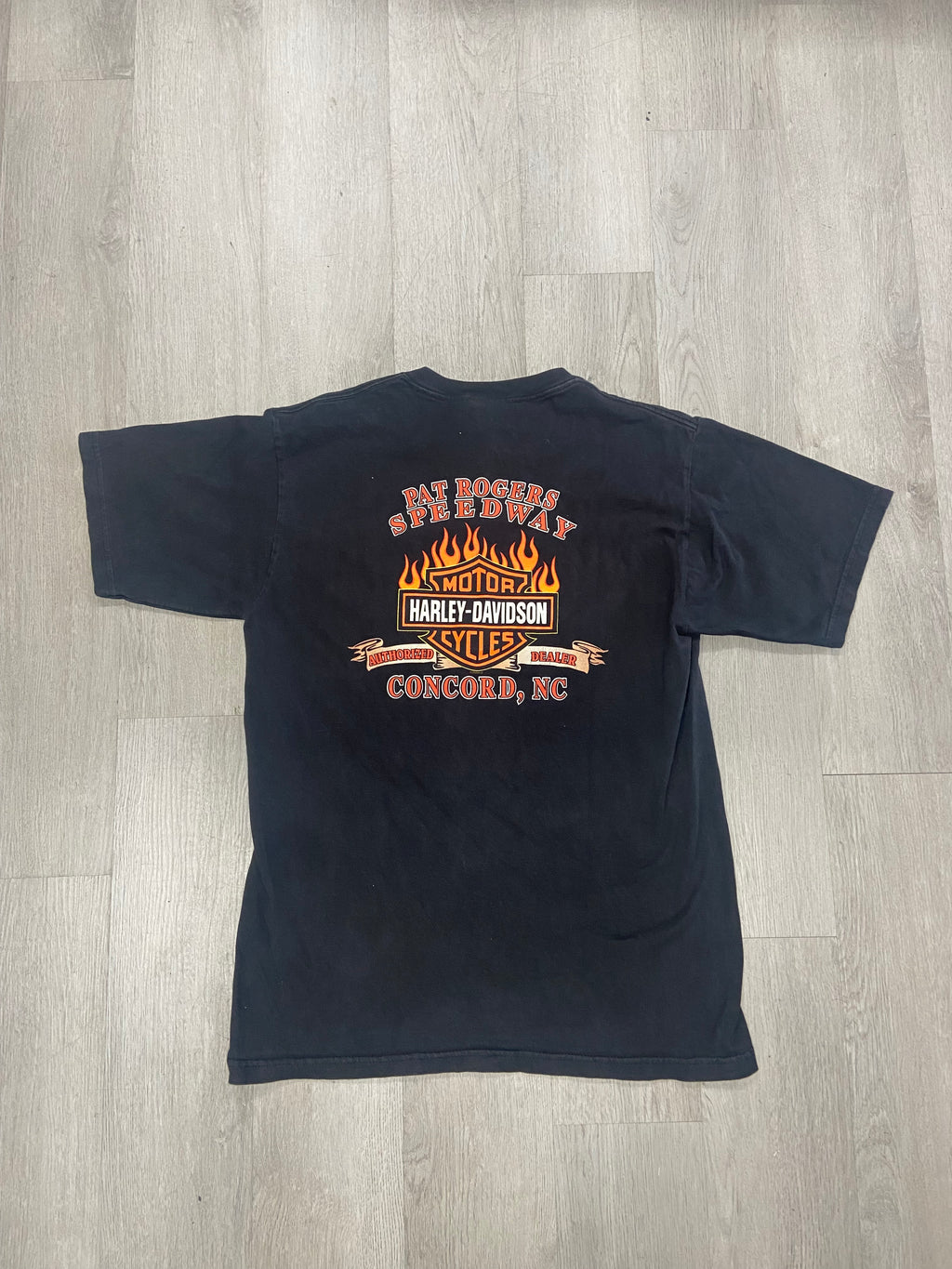 Black Harley Davidson Eagle Pat Roger’s Speedway Tee