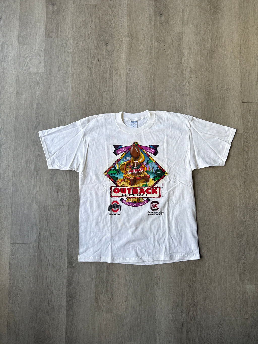 Vintage 2002 Outback Bowl University Of South Carolina Gamecocks Ohio State Tee